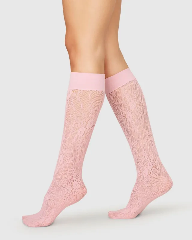 Rosa Lace Knee-Highs Pink sold by Ivalo.com