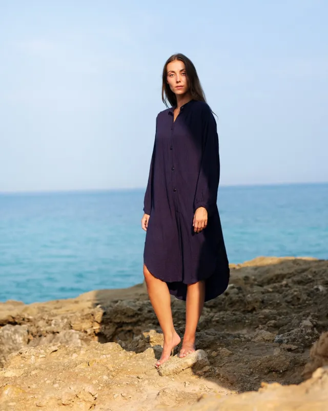 Cotoner Organic Cotton Muslin Shirt Dress sold by Ivalo.com