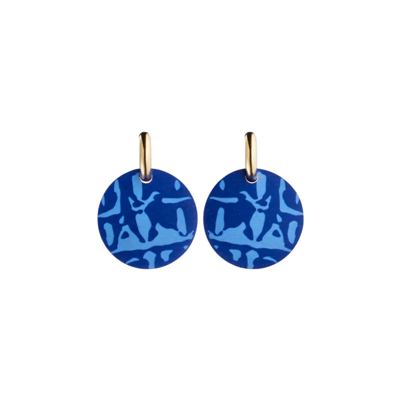 Forever Dreaming Wooden Earrings Blue/Gold sold by Ivalo.com