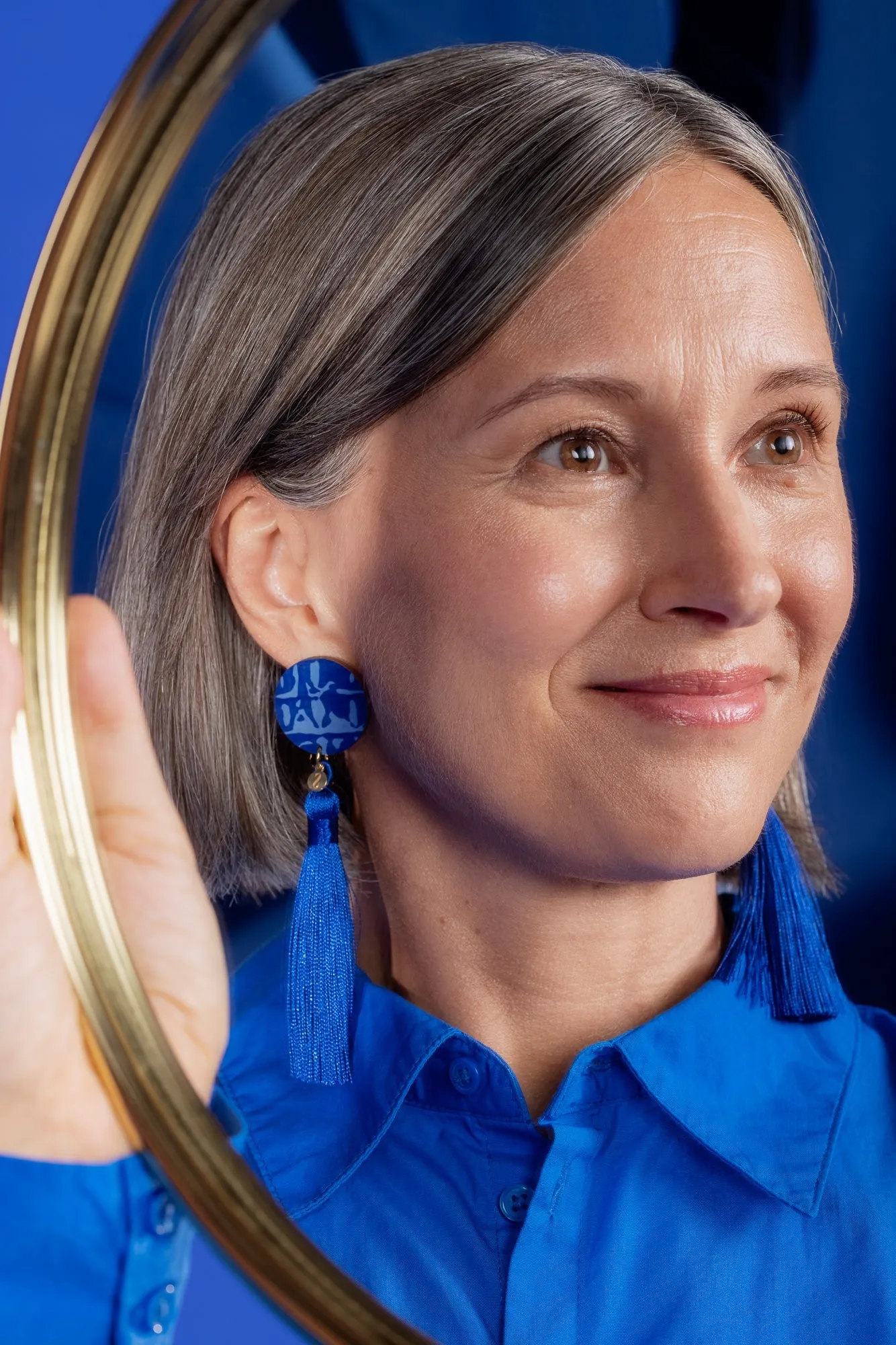 Forever Dreaming Wooden Tassel Earrings Blue/Gold sold by Ivalo.com product image thumbnail 2