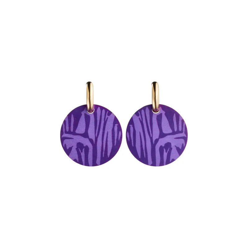 Forever Loving Wooden Earrings Lilac/Gold sold by Ivalo.com