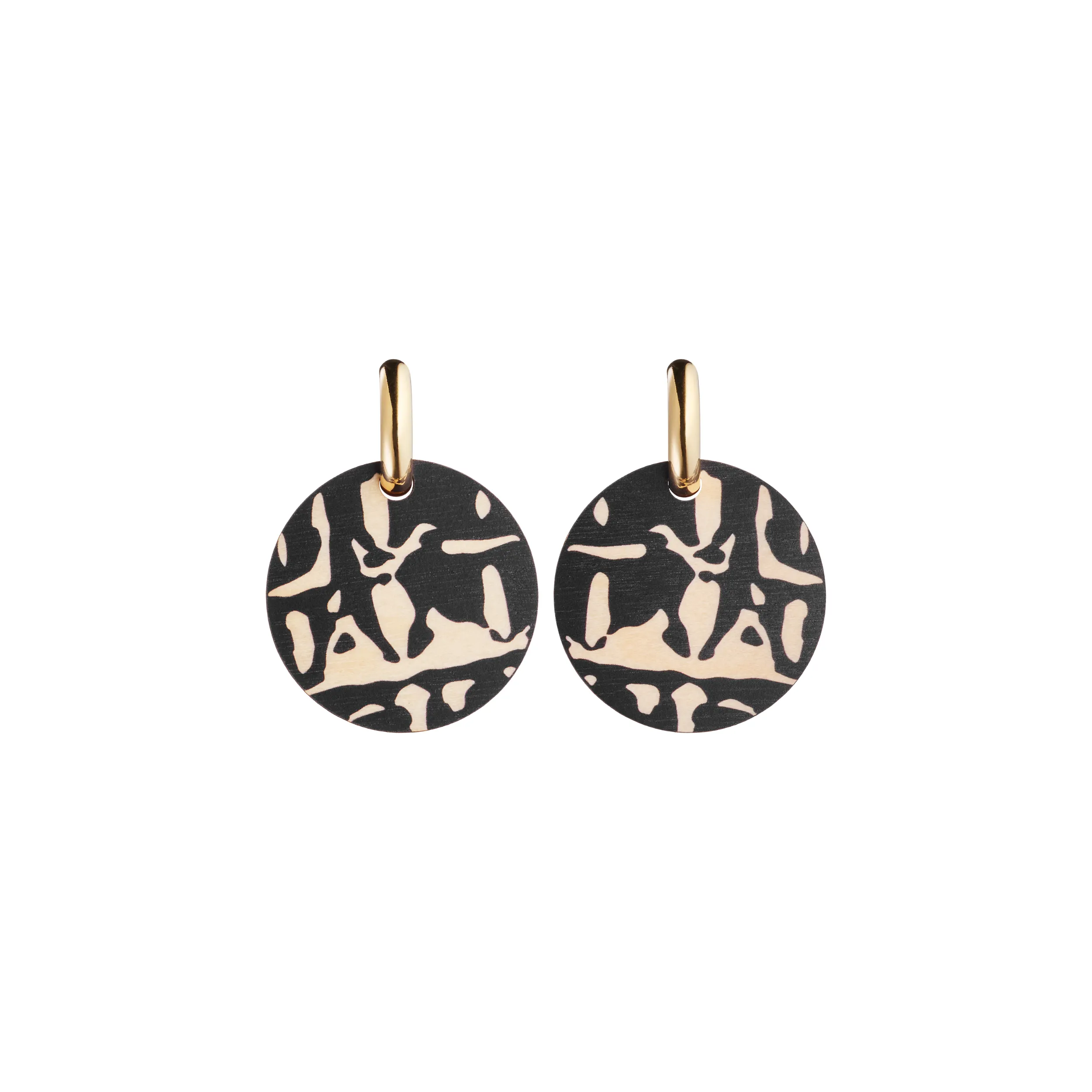 Forever Classic Wooden Earrings Black/Gold sold by Ivalo.com