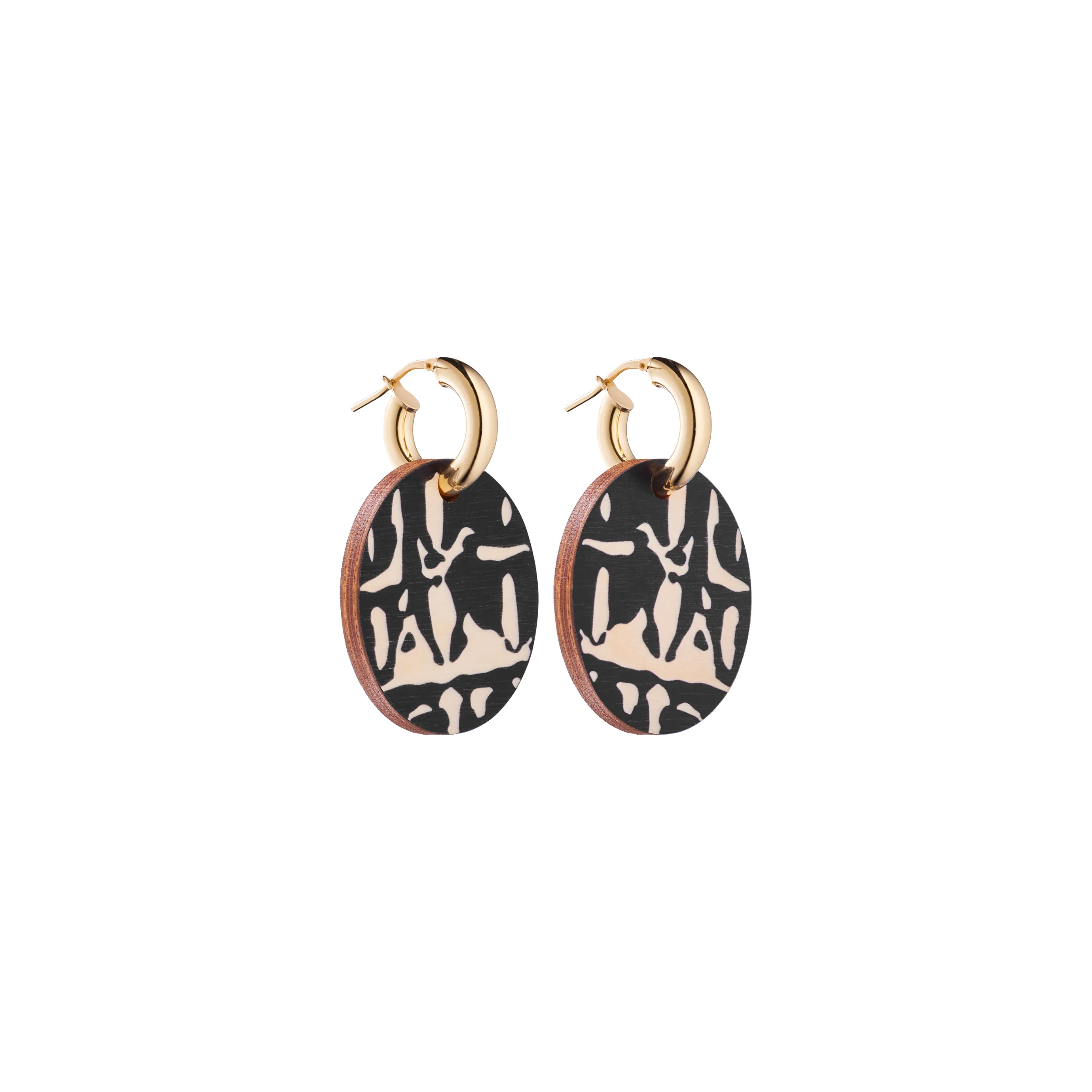 Forever Classic Wooden Earrings Black/Gold sold by Ivalo.com product image thumbnail 3