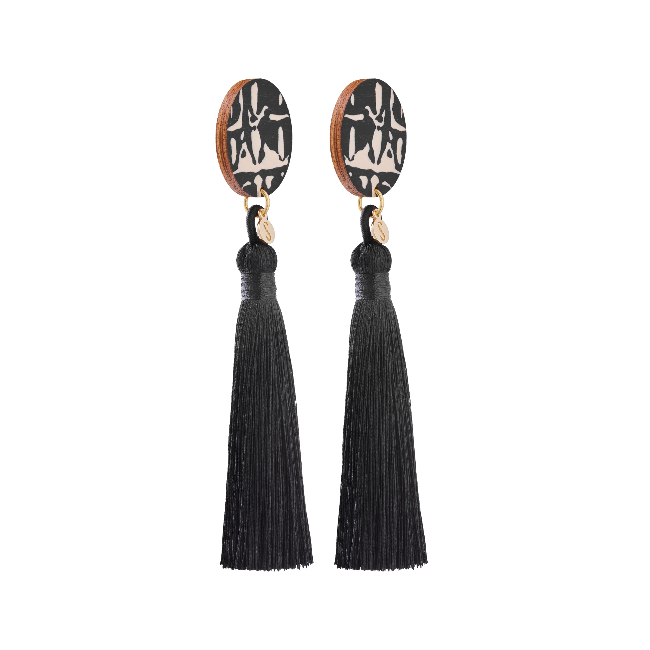 Forever Classic Wooden Tassel Earrings Black/Gold sold by Ivalo.com product image thumbnail 3