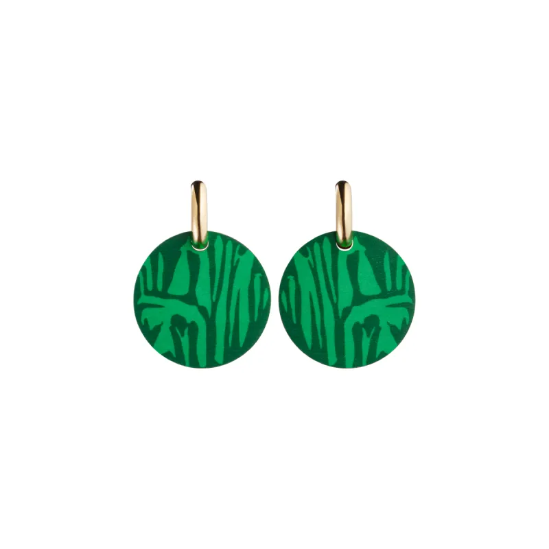 Forever Growing Wooden Earrings Green/Gold sold by Ivalo.com