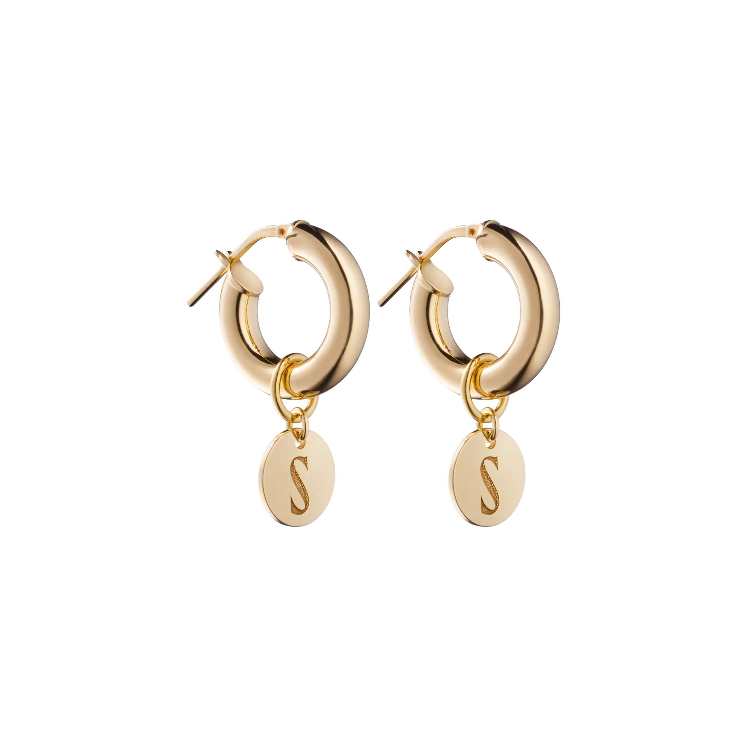 Forever Logo Pendant Hoops Gold sold by Ivalo.com