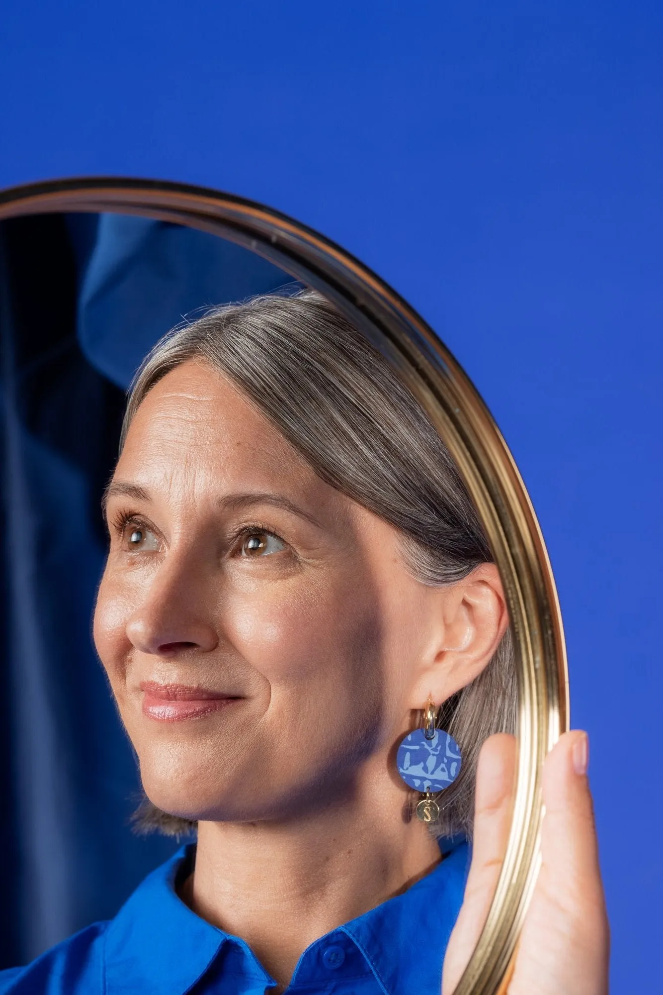 Forever Dreaming Wooden Logo Earrings Blue/Gold sold by Ivalo.com product image thumbnail 2