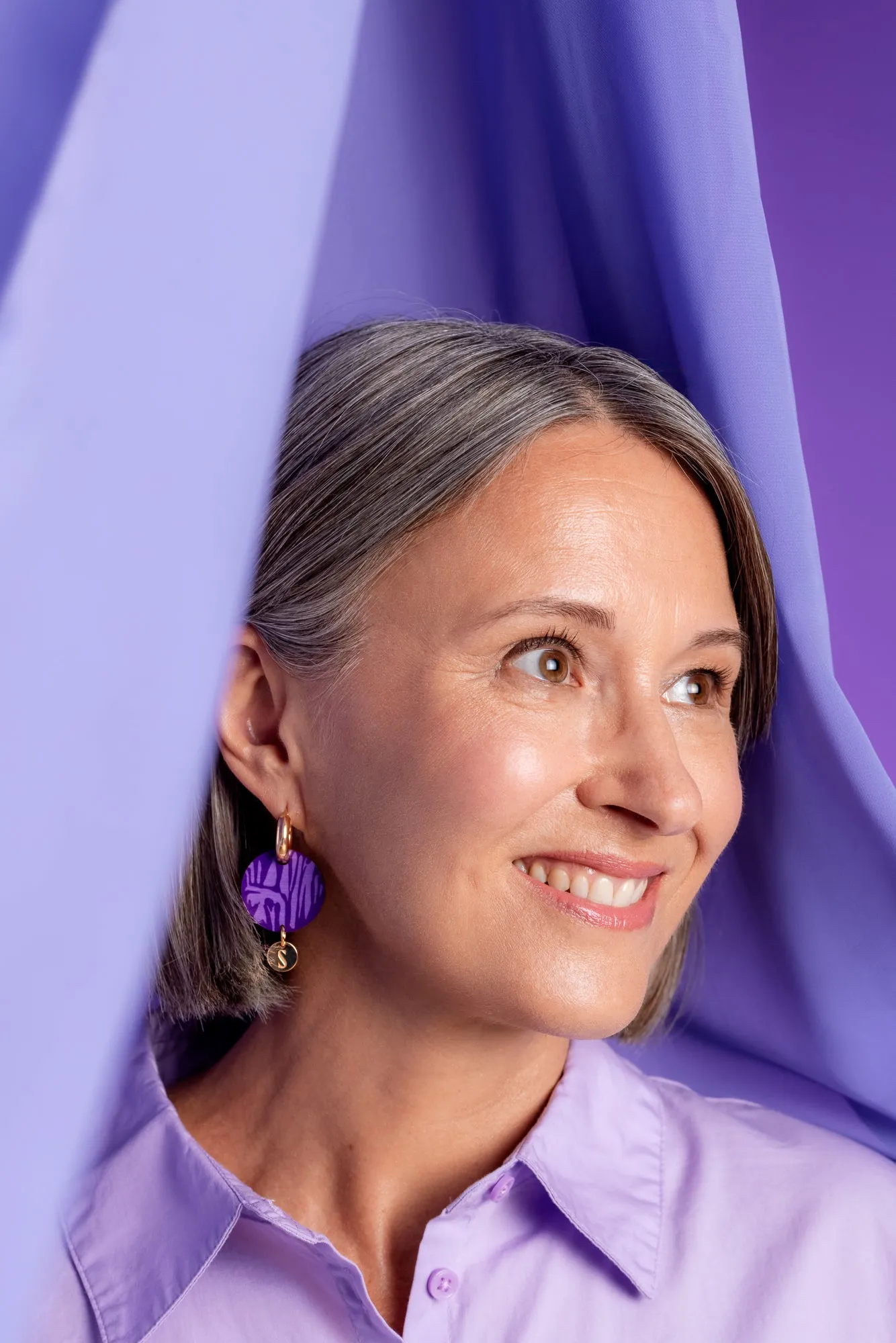 Forever Loving Wooden Logo Earrings Lilac/Gold sold by Ivalo.com product image thumbnail 2