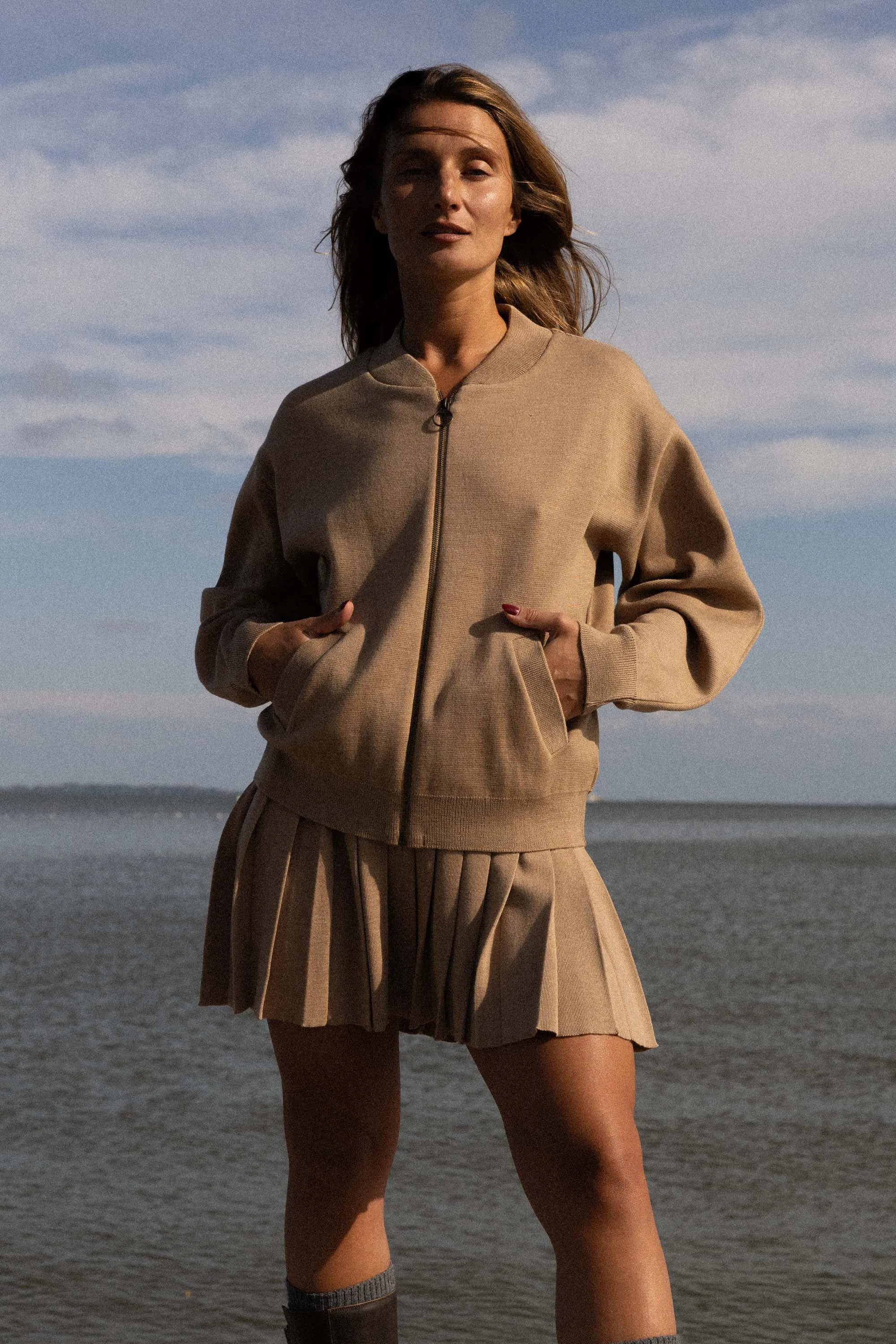 Onda Merino Bomber Jacket Beige sold by Ivalo.com