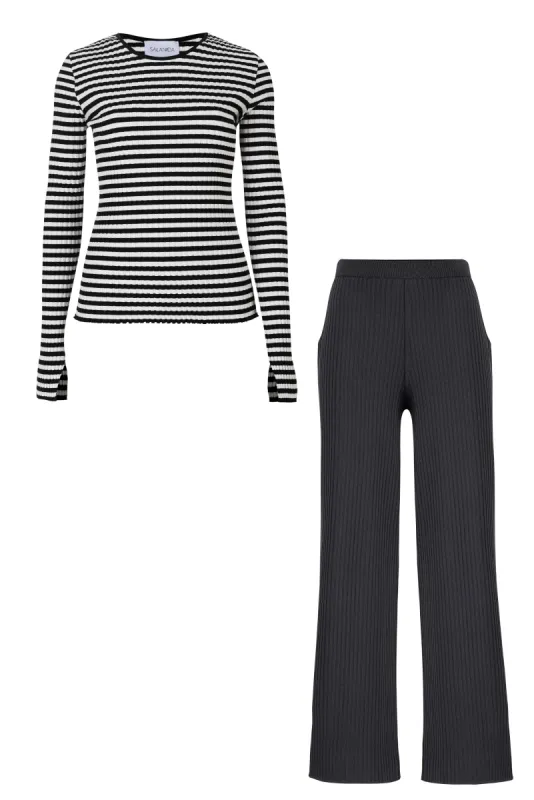 Vera & Brera Co-ord Black/Striped sold by Ivalo.com