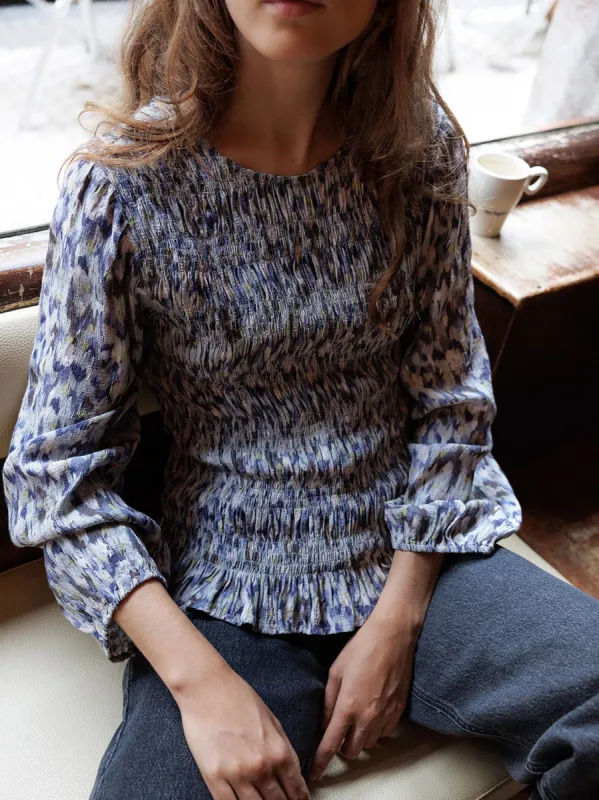 Elastic-Waist Blouse Steel Grey / Blue sold by Ivalo.com