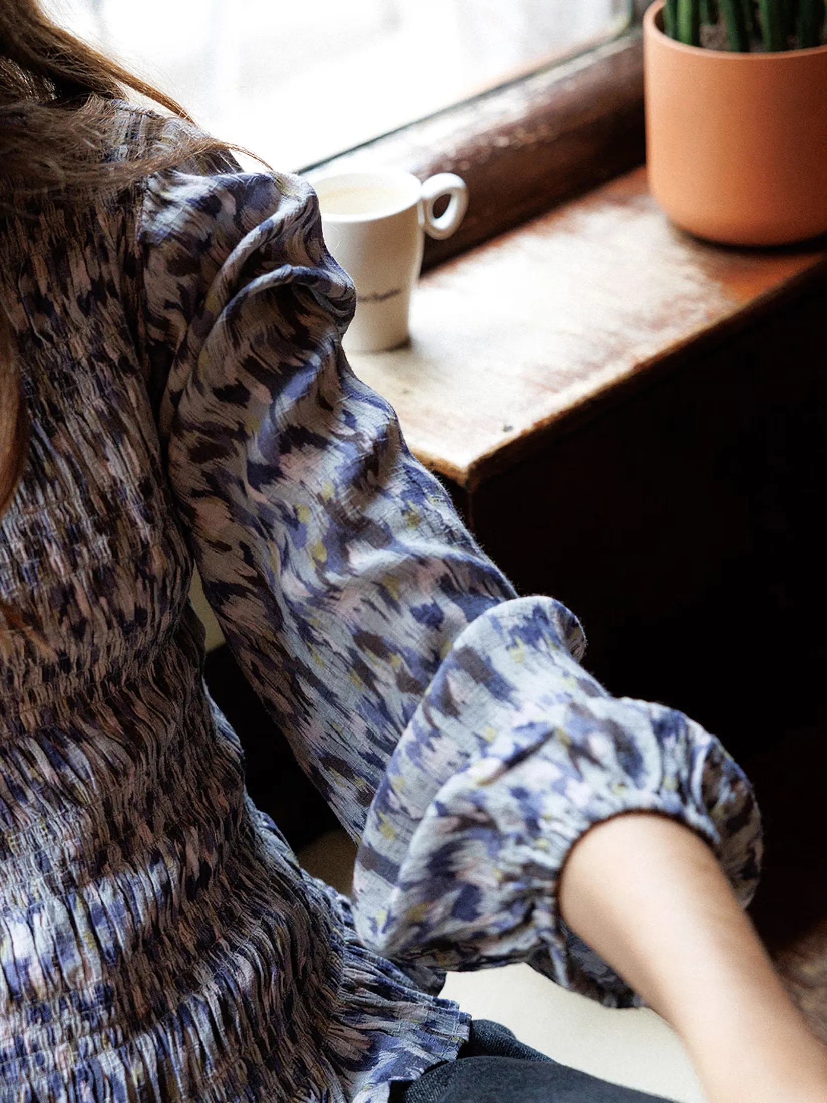 Elastic-Waist Blouse Steel Grey / Blue sold by Ivalo.com product image thumbnail 4