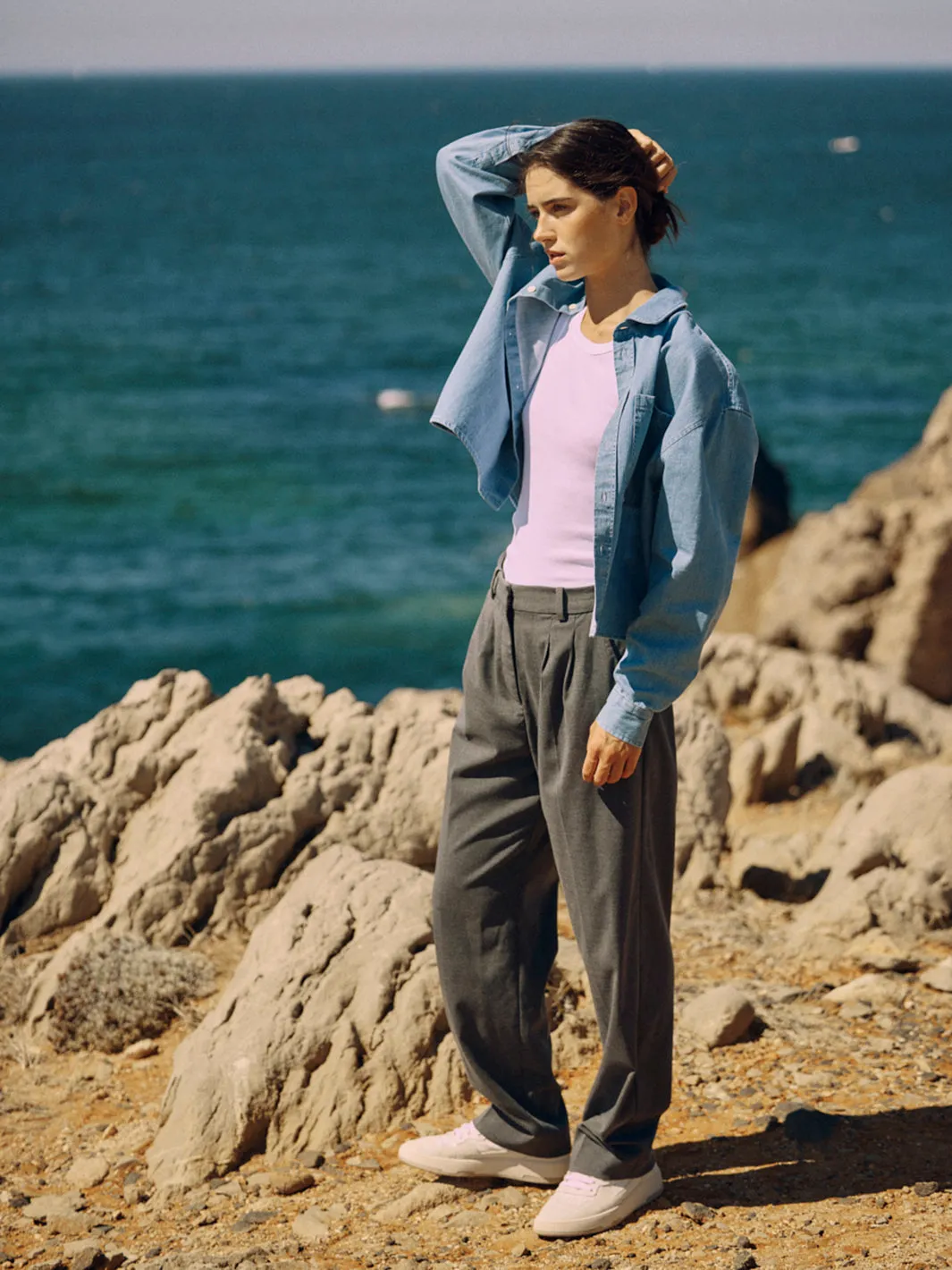 Short Organic Cotton Denim Blouse Light Blue sold by Ivalo.com product image thumbnail 2