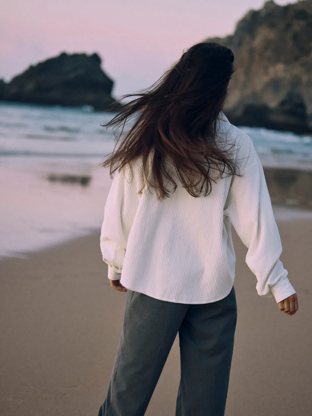 Corduroy Organic Cotton Overshirt Off-white sold by Ivalo.com product image thumbnail 3