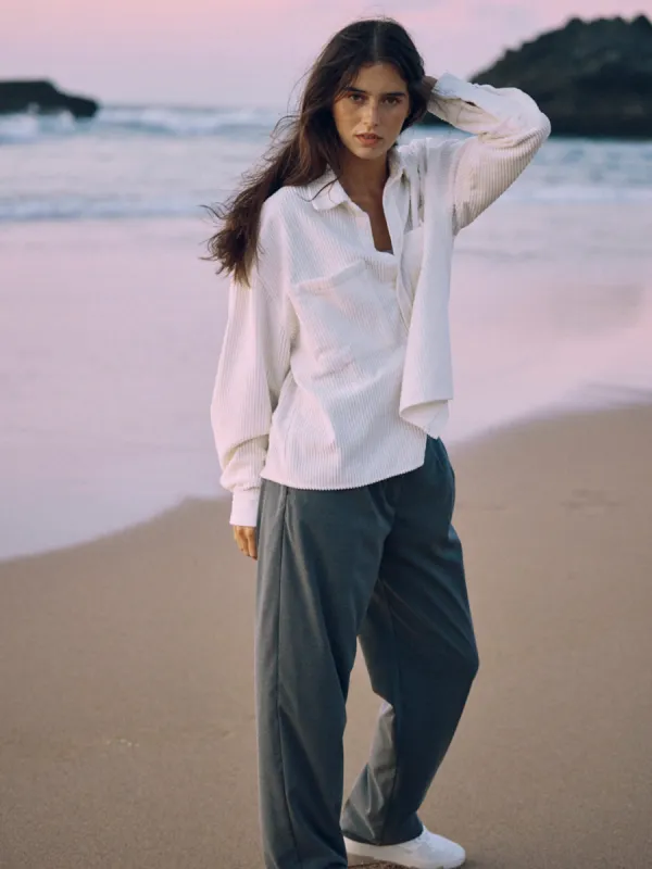 Corduroy Organic Cotton Overshirt Off-white sold by Ivalo.com