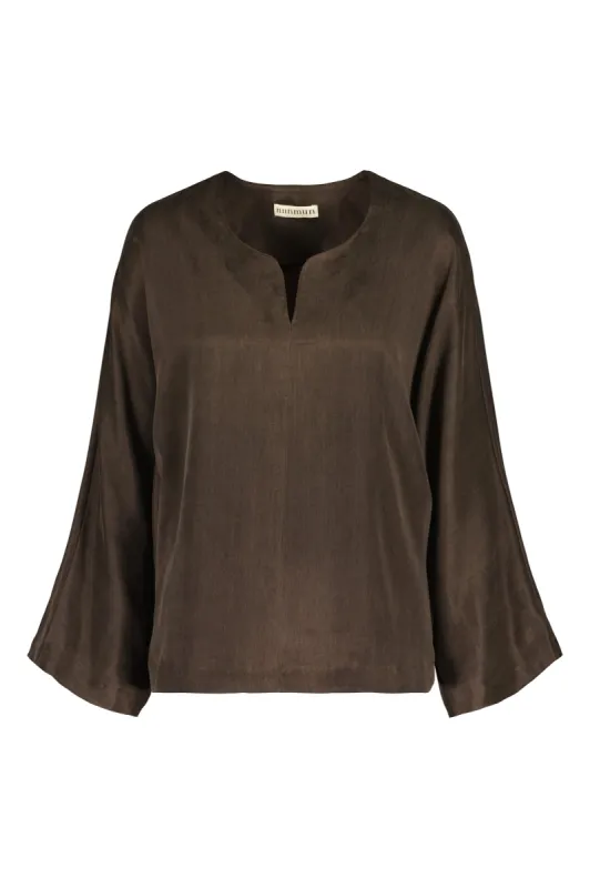 Lappo Blouse Cupro Blend Bark Brown sold by Ivalo.com