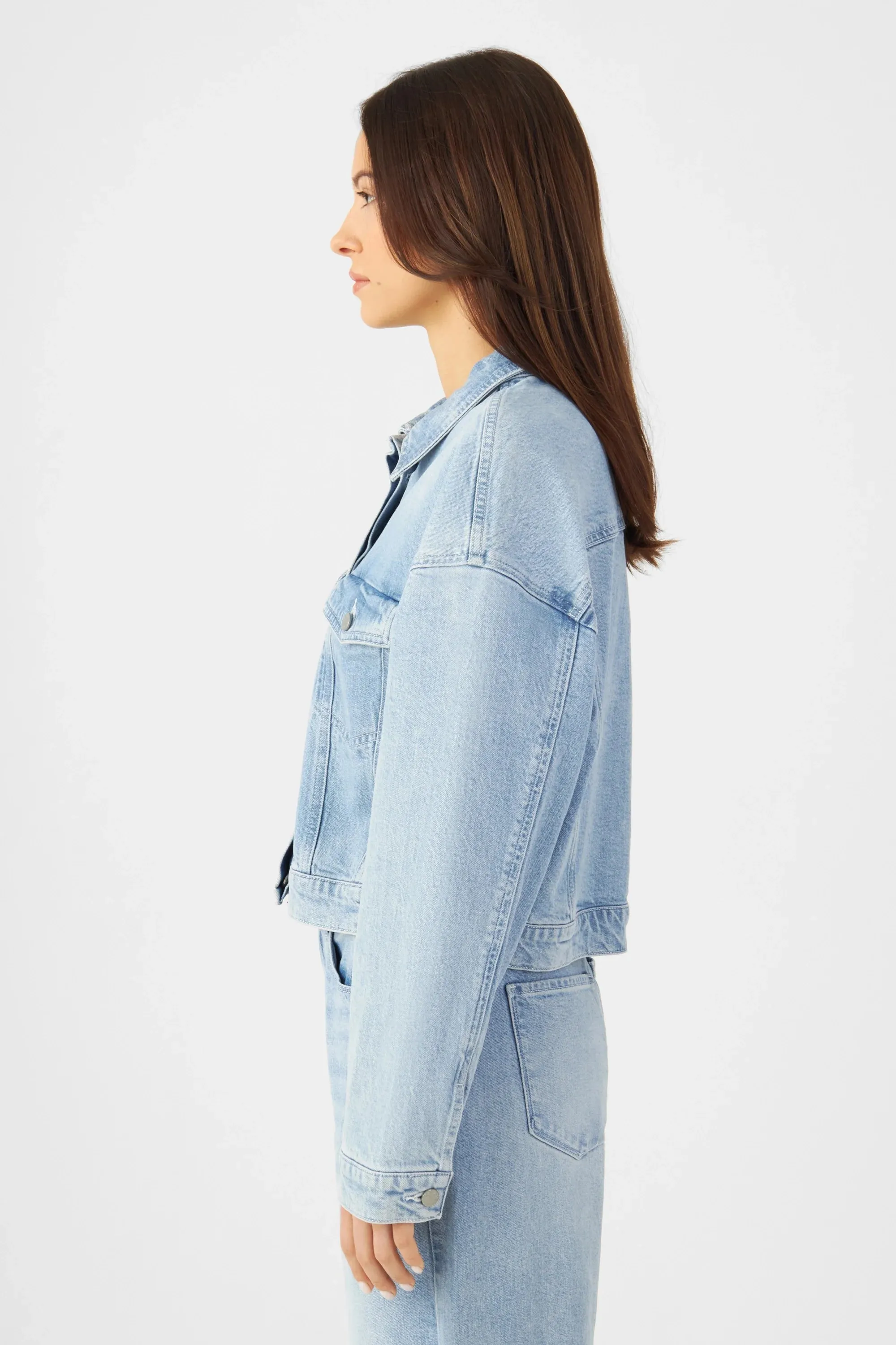 Amara Minimal Stretch Boxy Denim Jacket Light Blue sold by Ivalo.com product image thumbnail 2