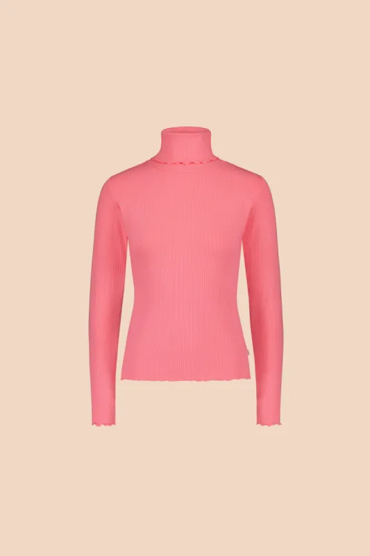 Rib Rollneck Long Sleeve Tulip Pink sold by Ivalo.com