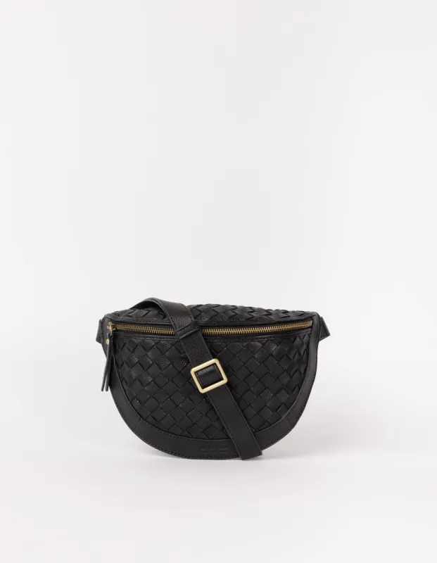 Ray Bumbag Woven Soft Grain Leather Black sold by Ivalo.com