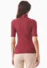 Women's Short Sleeved Cotton Turtleneck Syrah Red sold by Ivalo.com