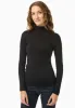 Women's Long Sleeved Cotton Turtleneck Black sold by Ivalo.com