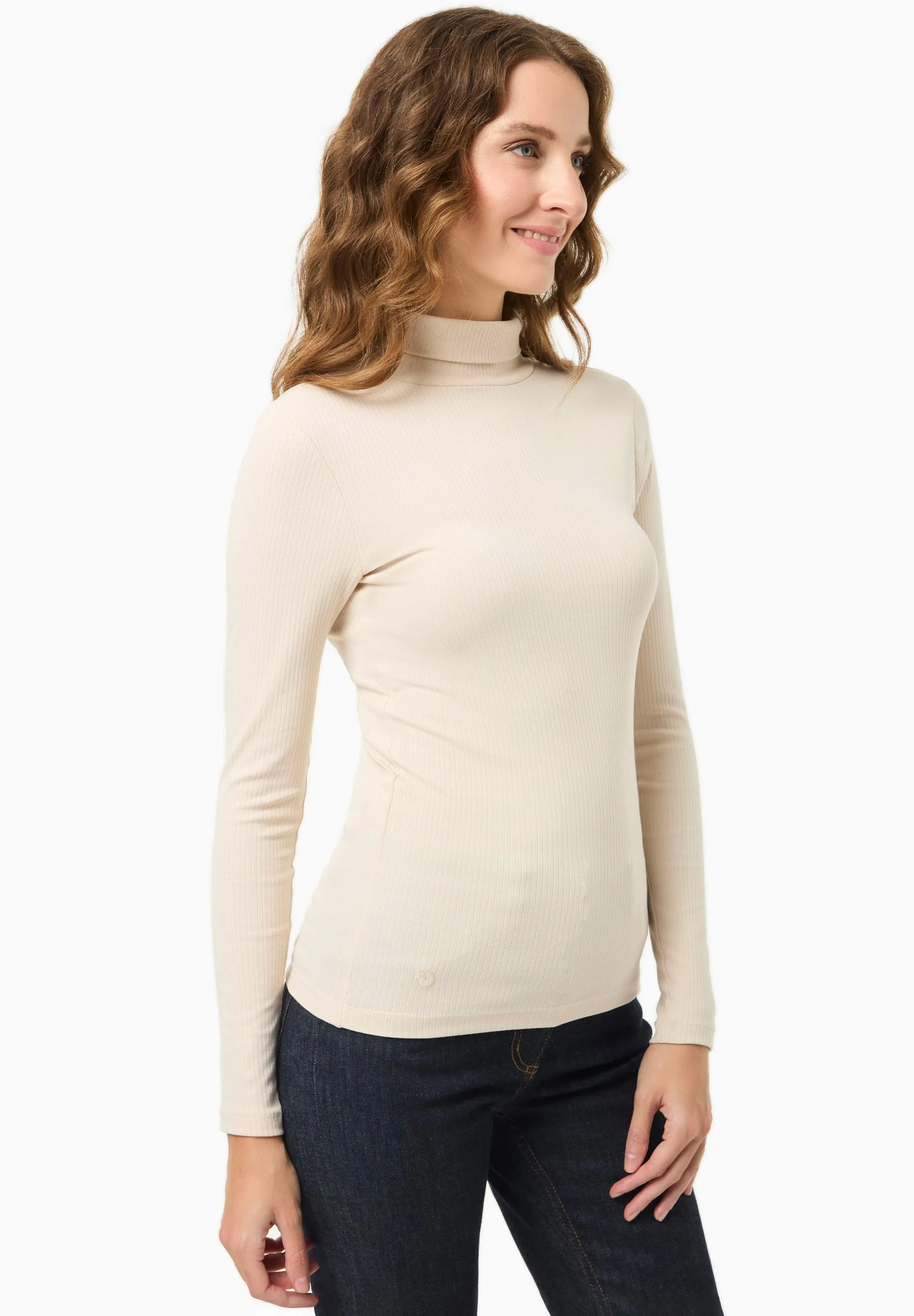 Women's Long Sleeved Cotton Turtleneck Stone sold by Ivalo.com product image thumbnail 4