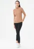 Women's Long Sleeved Cotton Turtleneck Light Brown sold by Ivalo.com