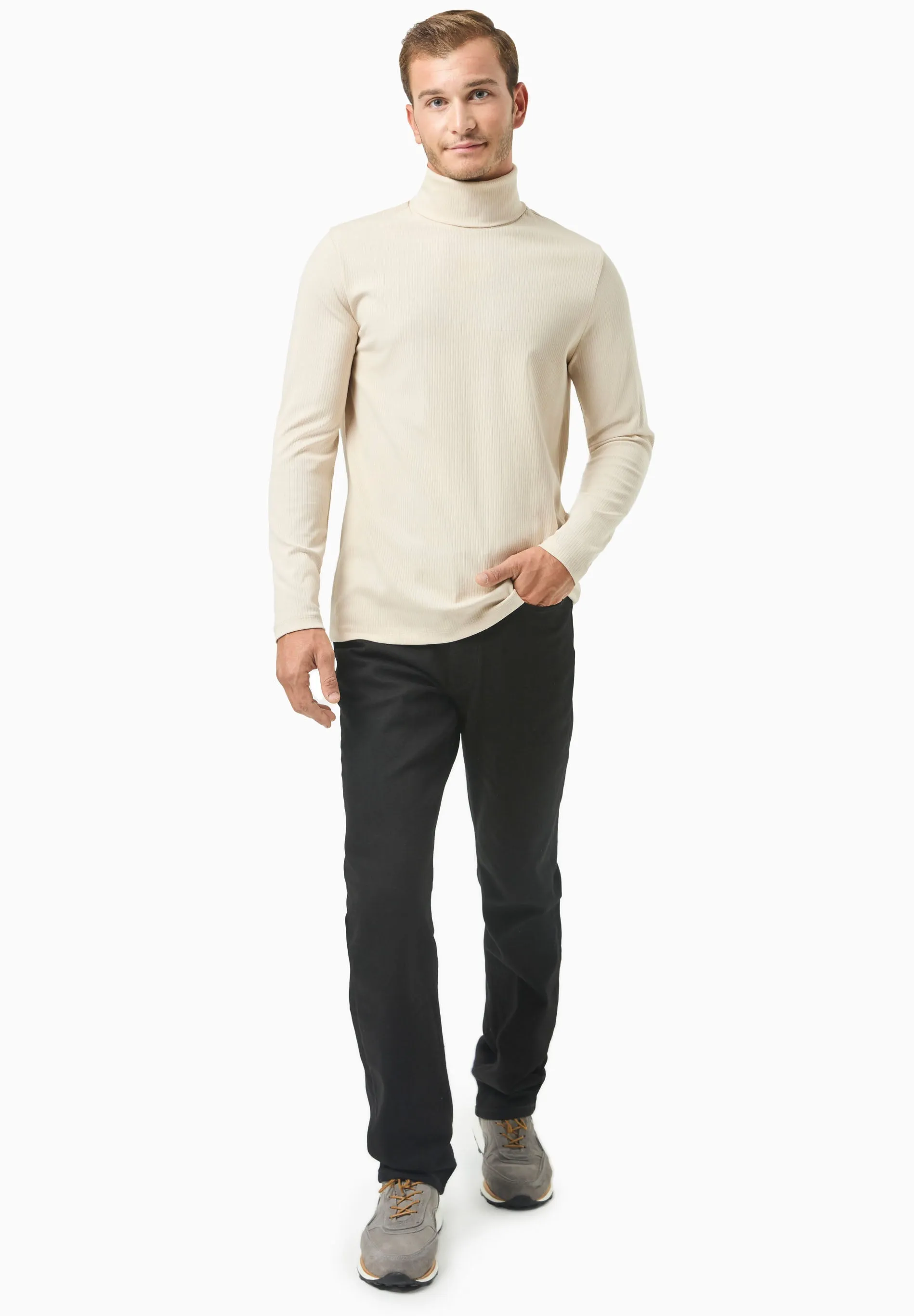 Men's Organic Cotton Turtleneck Shirt Stone sold by Ivalo.com product image thumbnail 4