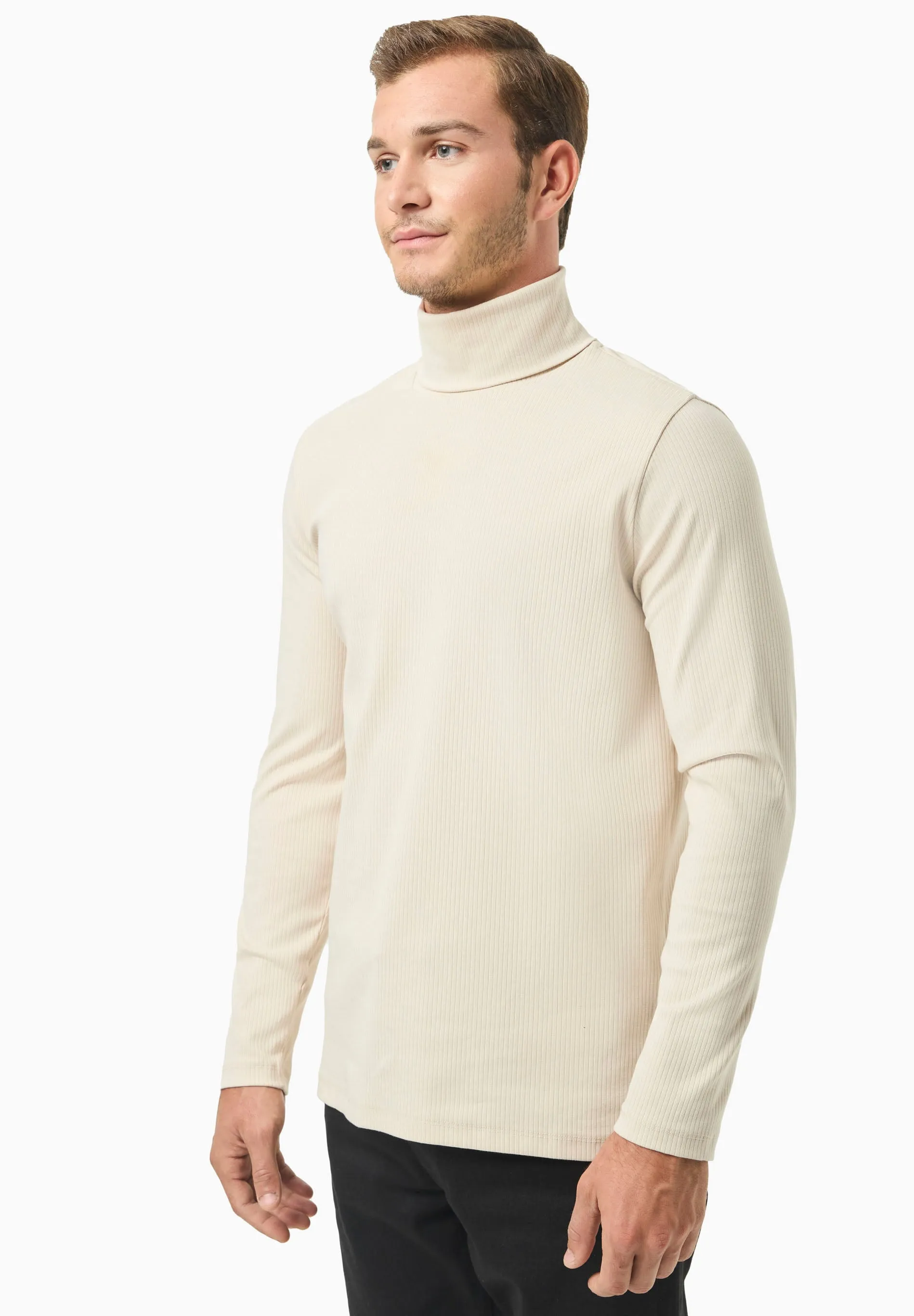 Men's Organic Cotton Turtleneck Shirt Stone sold by Ivalo.com product image thumbnail 3