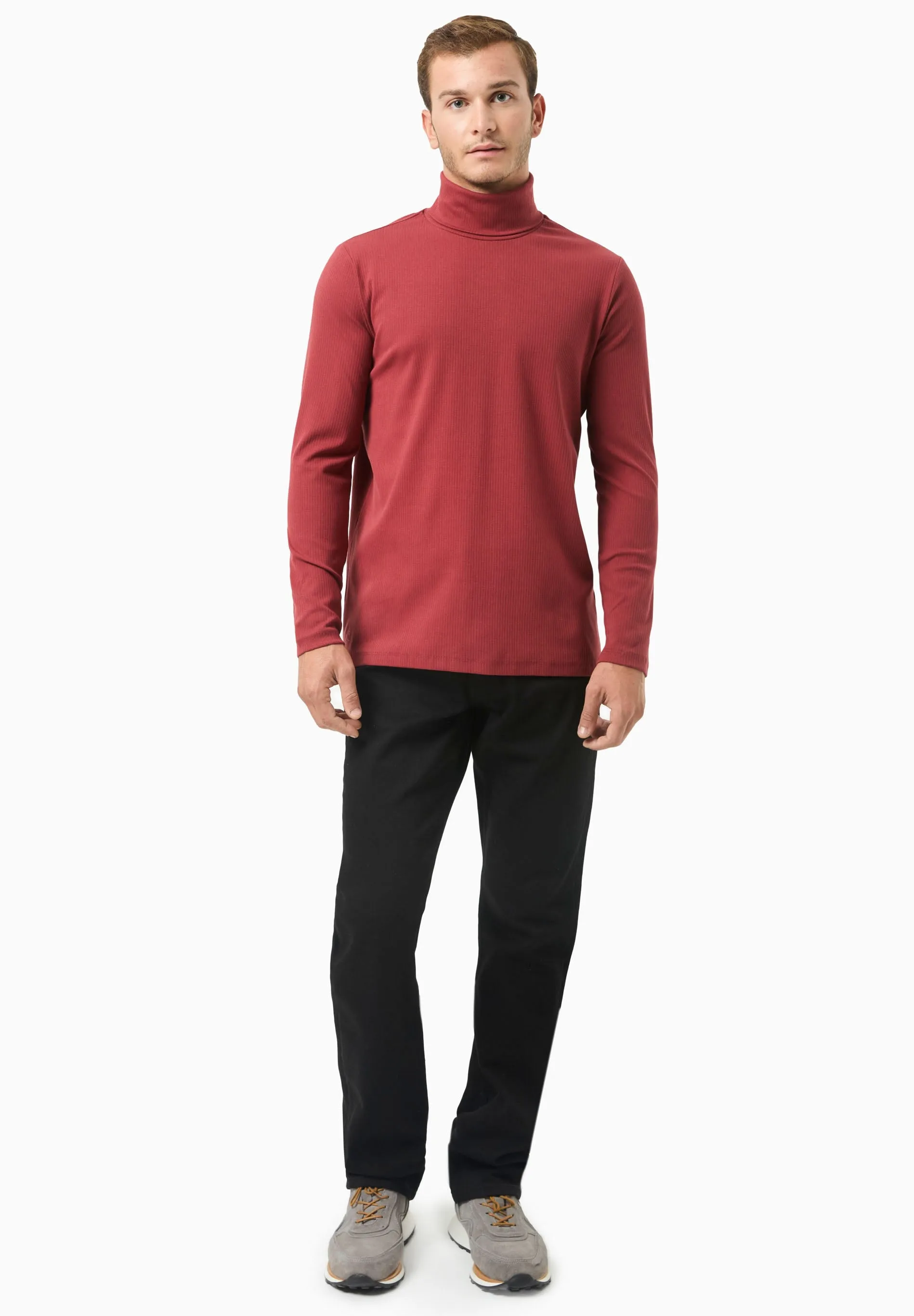 Men's Organic Cotton Turtleneck Shirt Merlot sold by Ivalo.com product image thumbnail 4