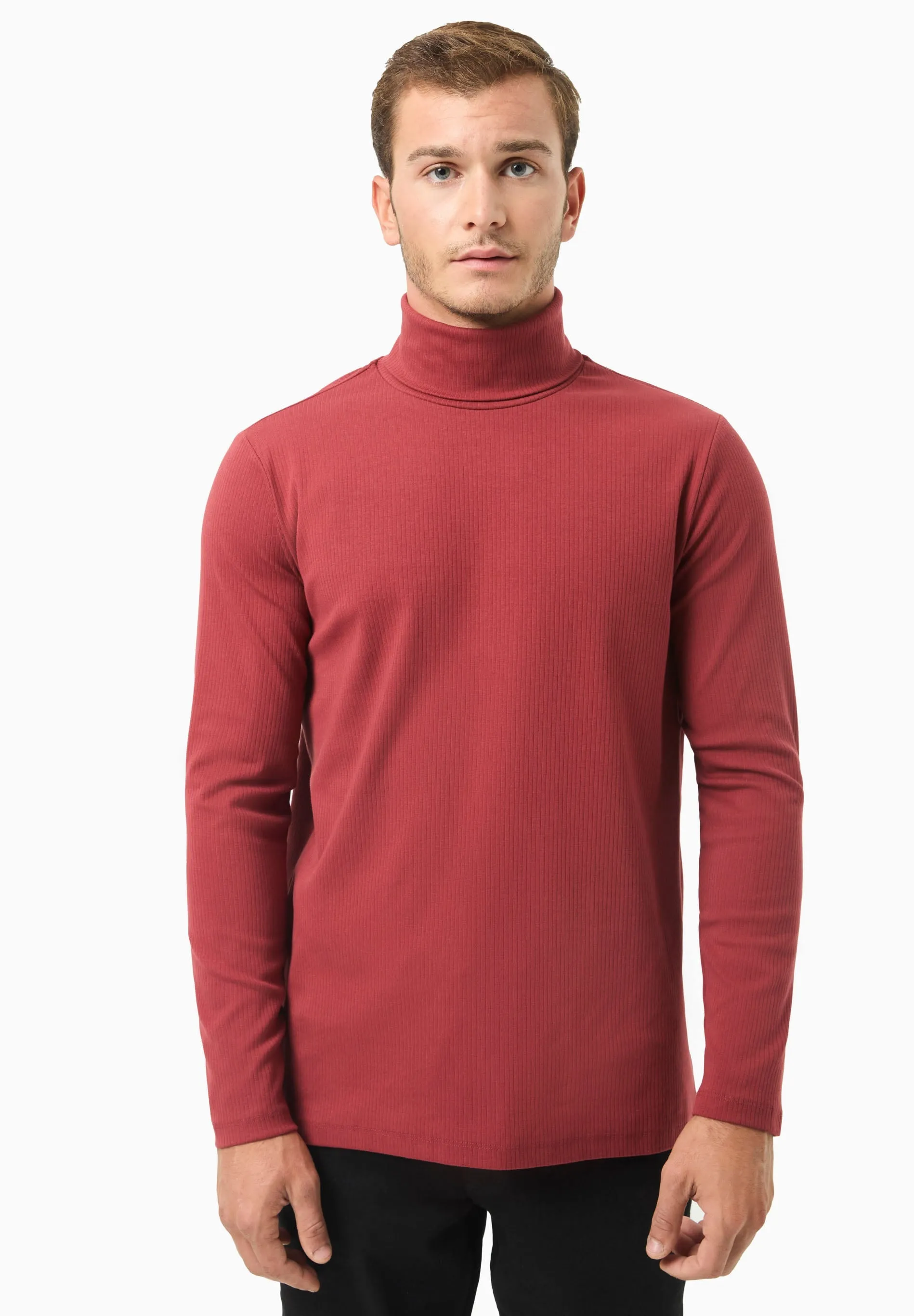 Men's Organic Cotton Turtleneck Shirt Merlot sold by Ivalo.com product image thumbnail 3
