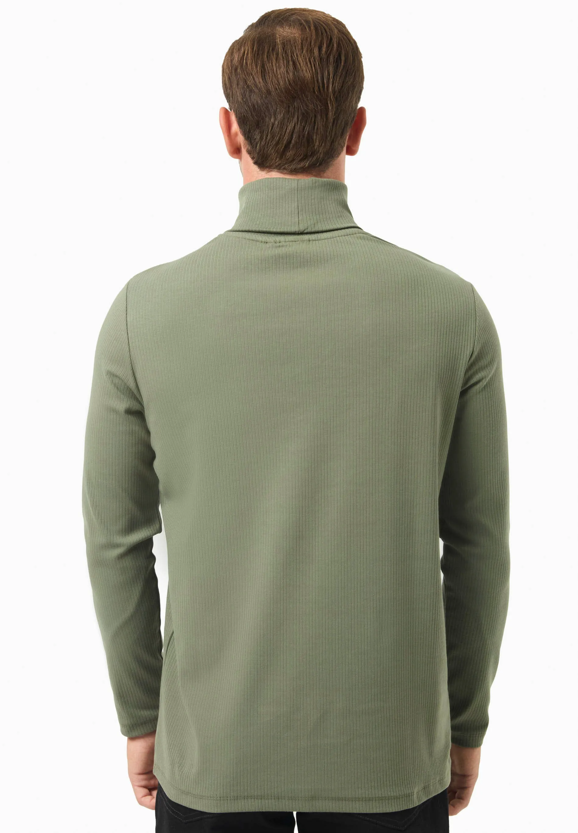 Men's Organic Cotton Turtleneck Shirt Khaki sold by Ivalo.com product image thumbnail 2