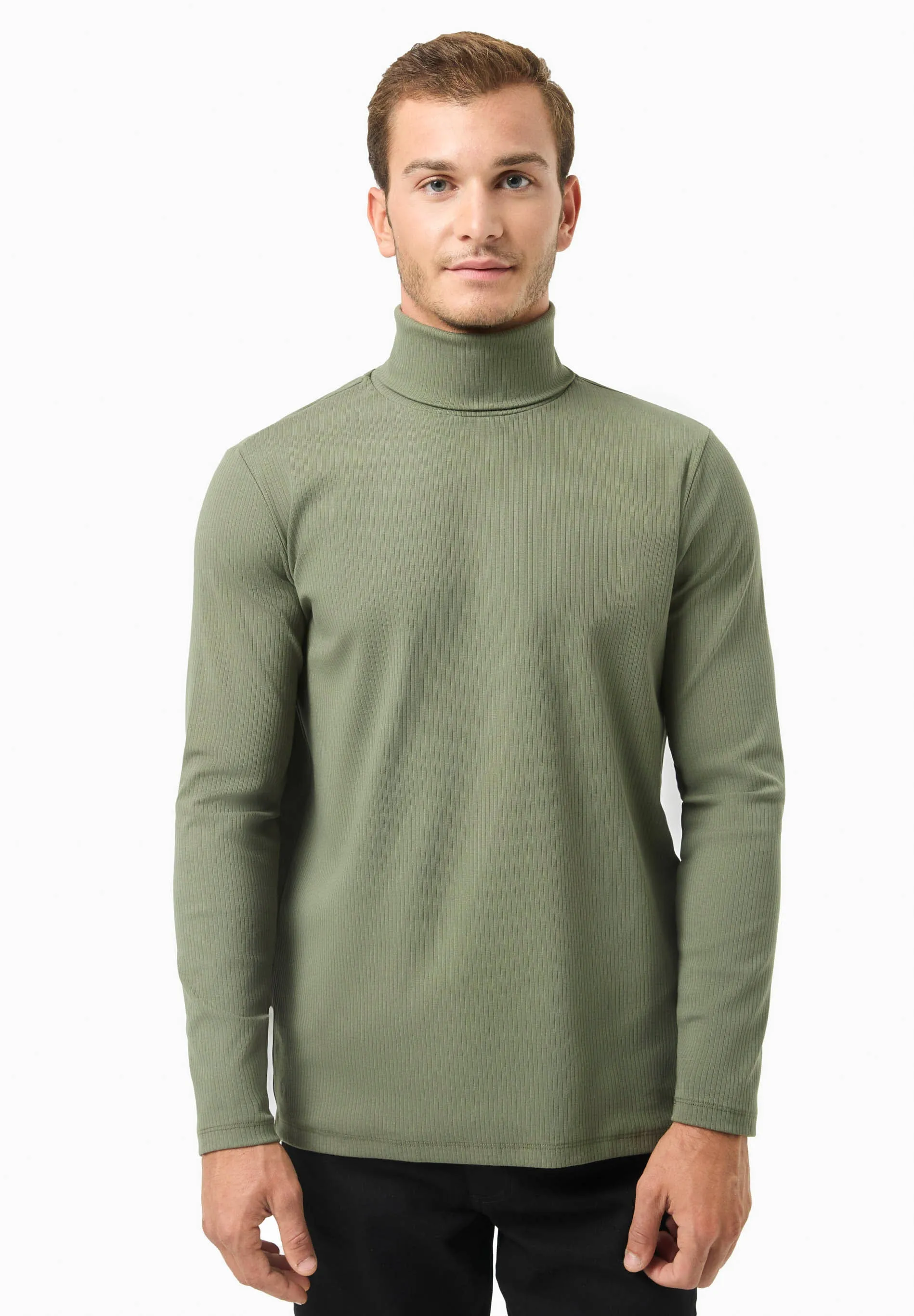 Men's Organic Cotton Turtleneck Shirt Khaki sold by Ivalo.com product image thumbnail 3