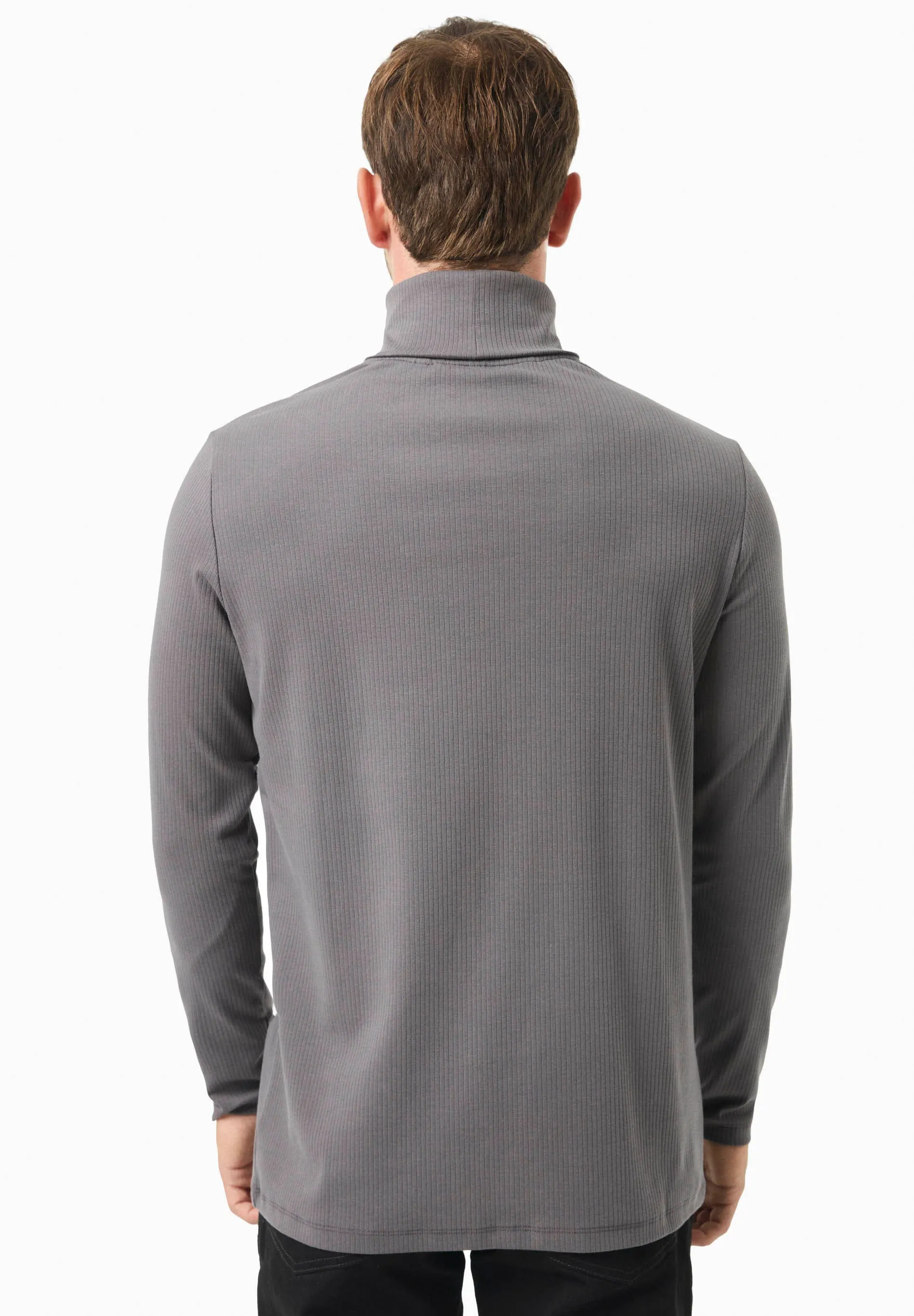 Men's Organic Cotton Turtleneck Shirt Asphalt sold by Ivalo.com product image thumbnail 2