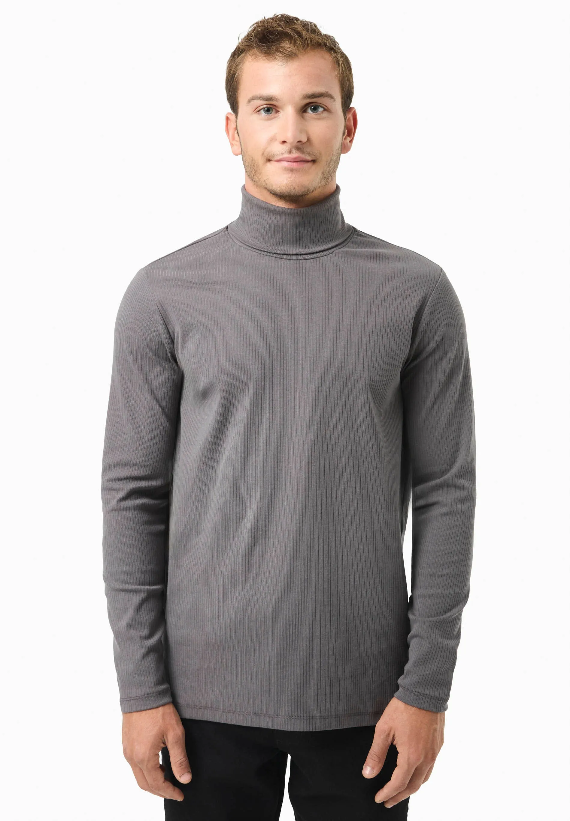 Men's Organic Cotton Turtleneck Shirt Asphalt sold by Ivalo.com product image thumbnail 3