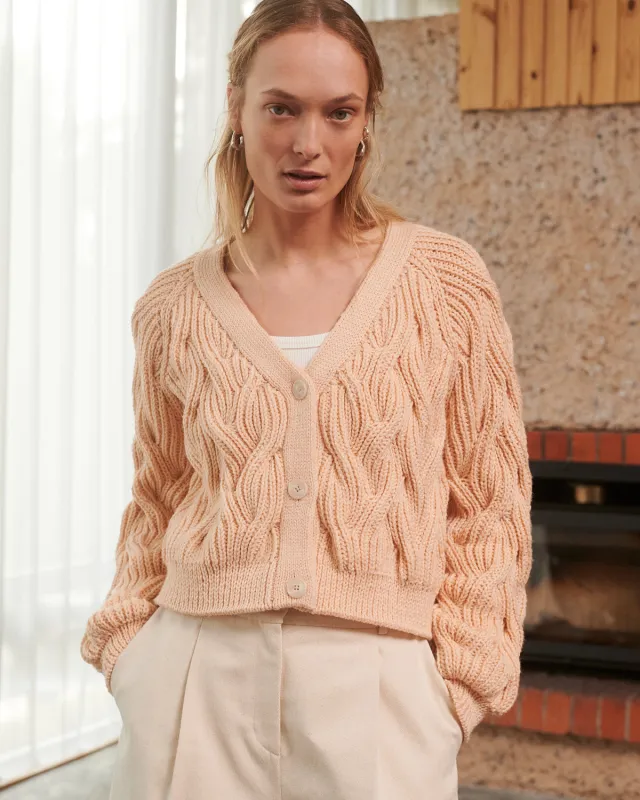 Nemunas Merino Wool Cardigan Light Pink made by Ivalo.com