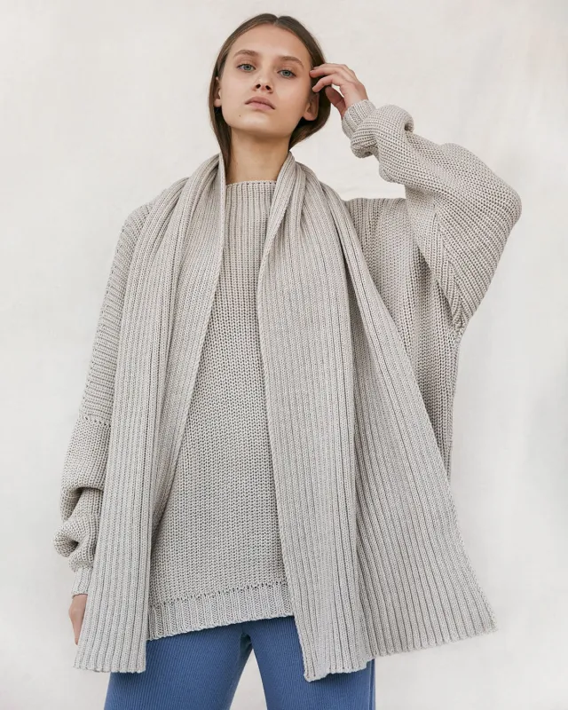 Rib Scarf Beige Merino Wool sold by Ivalo.com