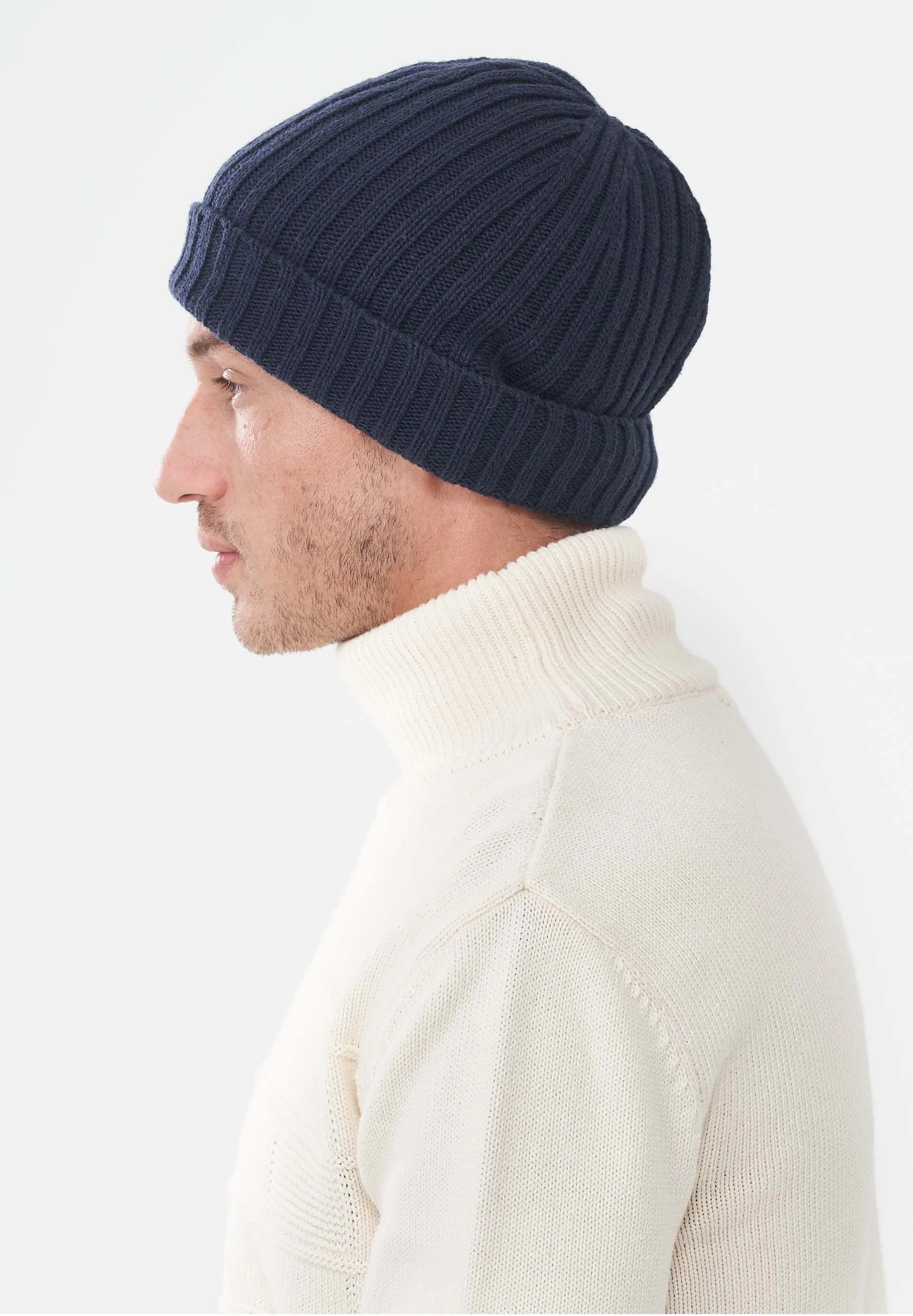 Wide Rib Merino Wool Blend Beanie Navy sold by Ivalo.com product image thumbnail 2