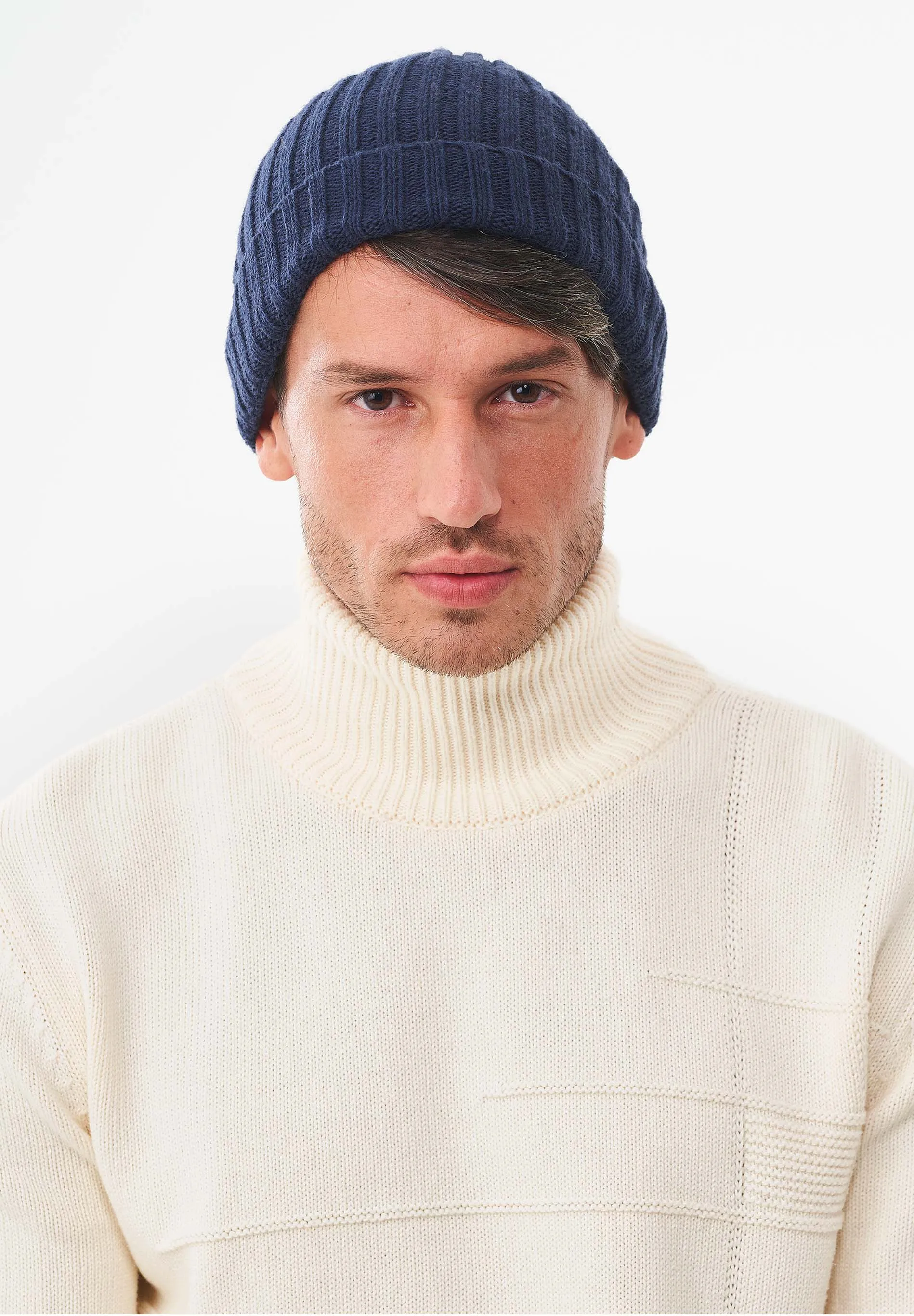 Wide Rib Merino Wool Blend Beanie Navy sold by Ivalo.com product image thumbnail 4