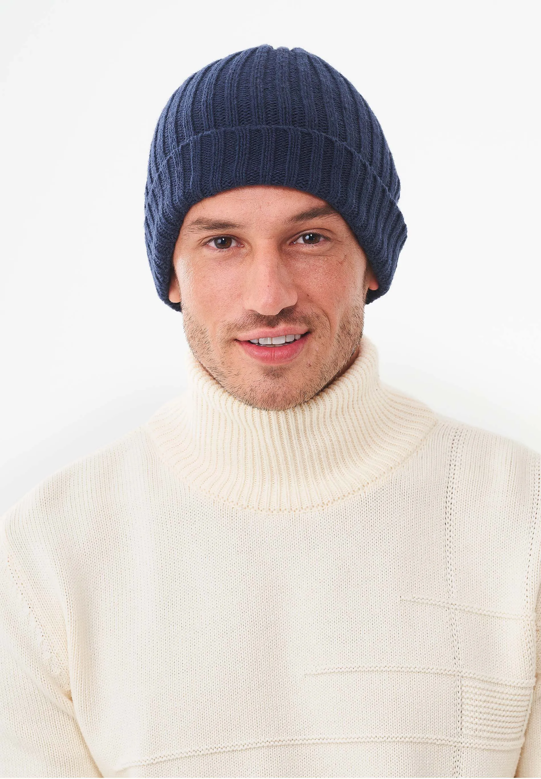 Wide Rib Merino Wool Blend Beanie Navy sold by Ivalo.com product image thumbnail 3