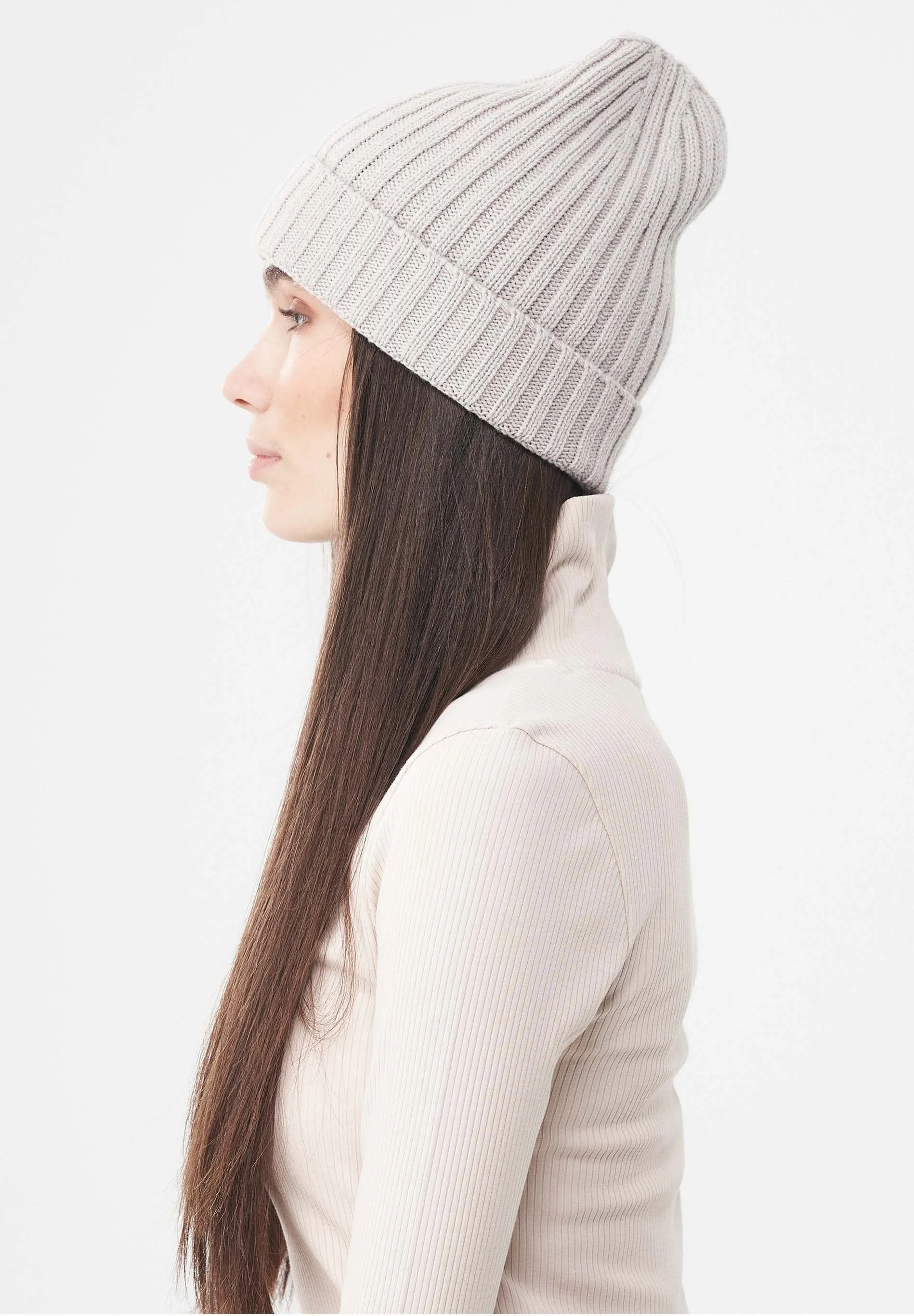 Wide Rib Merino Wool Blend Beanie Stone sold by Ivalo.com product image thumbnail 4