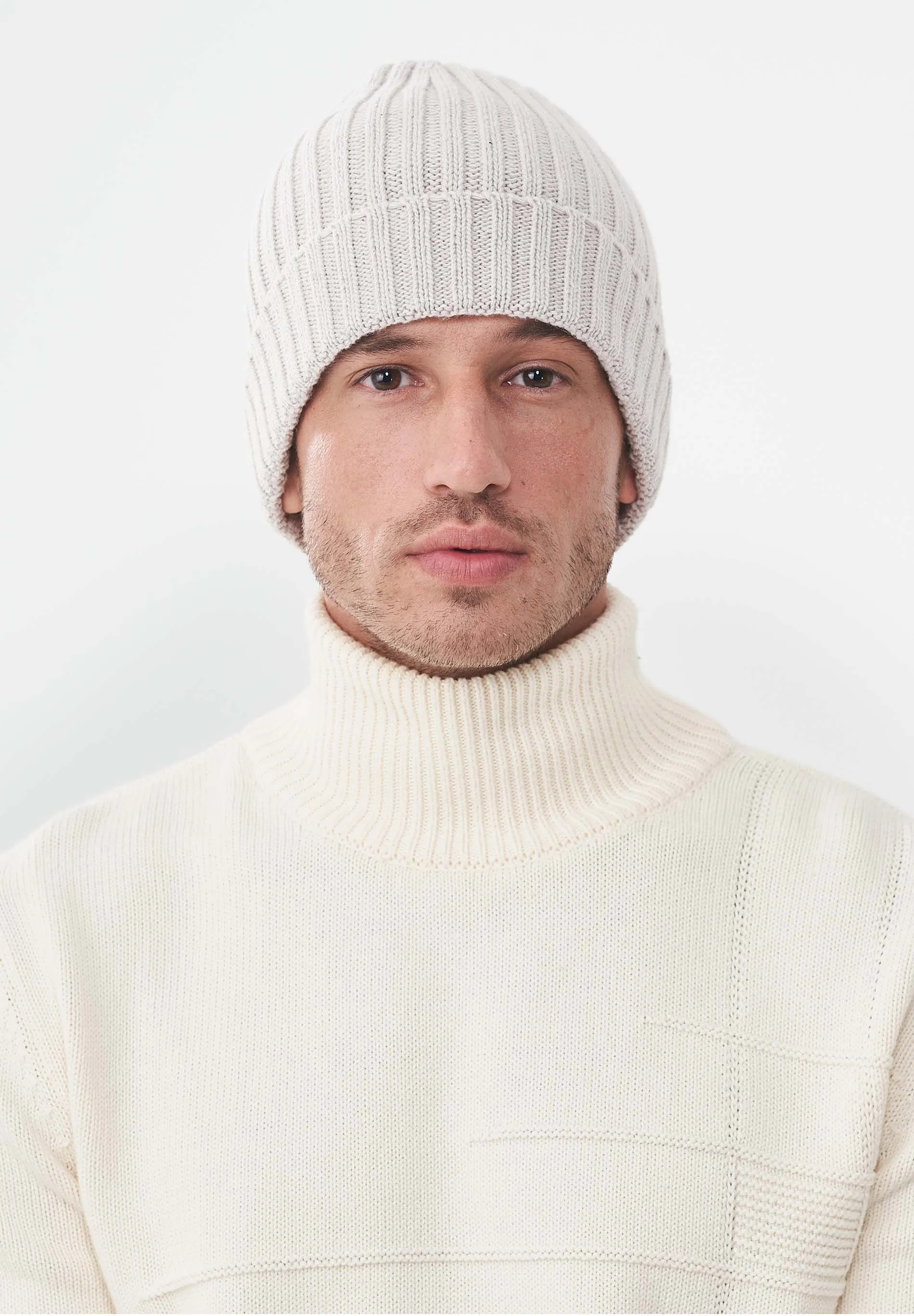 Wide Rib Merino Wool Blend Beanie Stone sold by Ivalo.com product image thumbnail 2