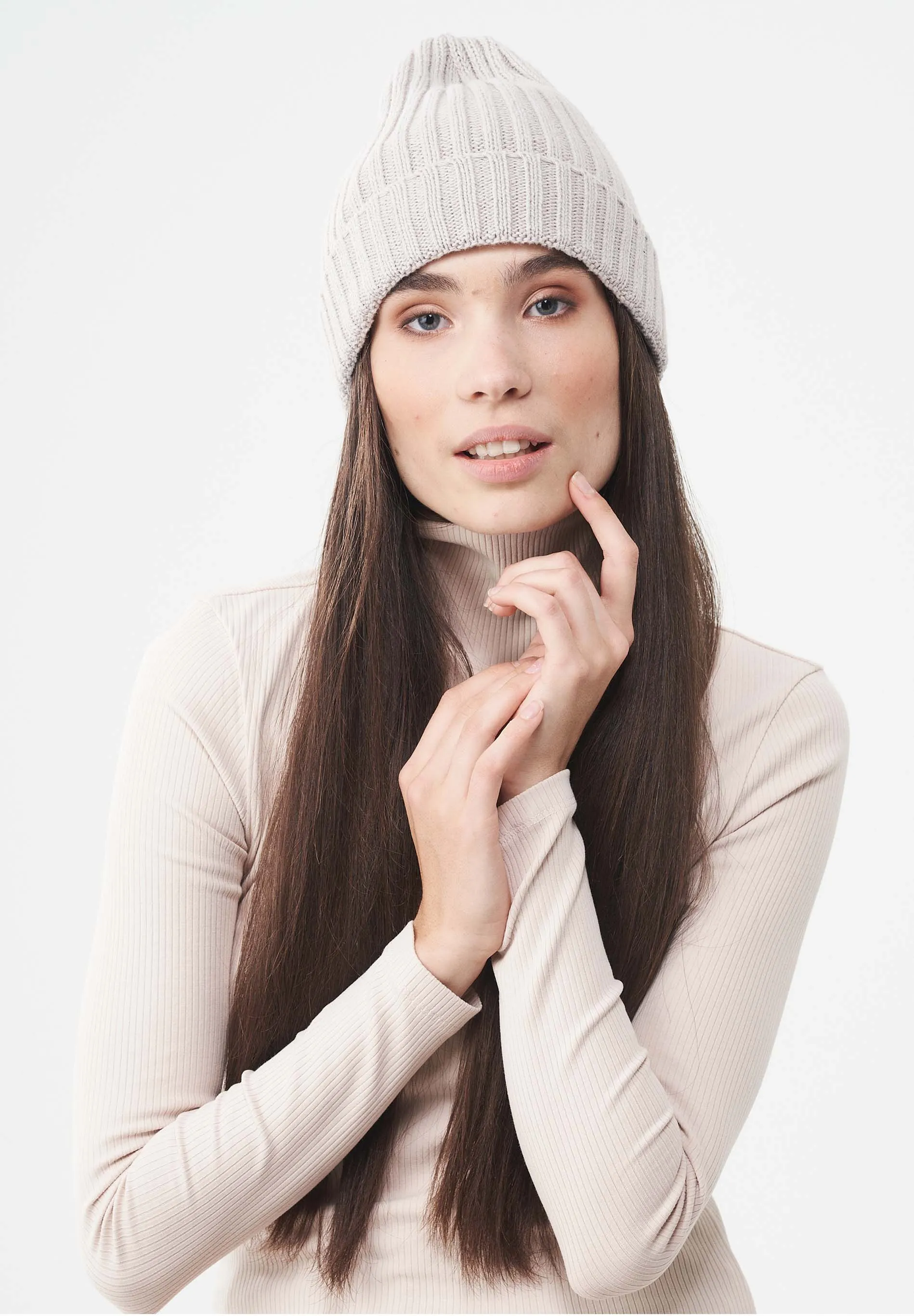 Wide Rib Merino Wool Blend Beanie Stone sold by Ivalo.com product image thumbnail 5