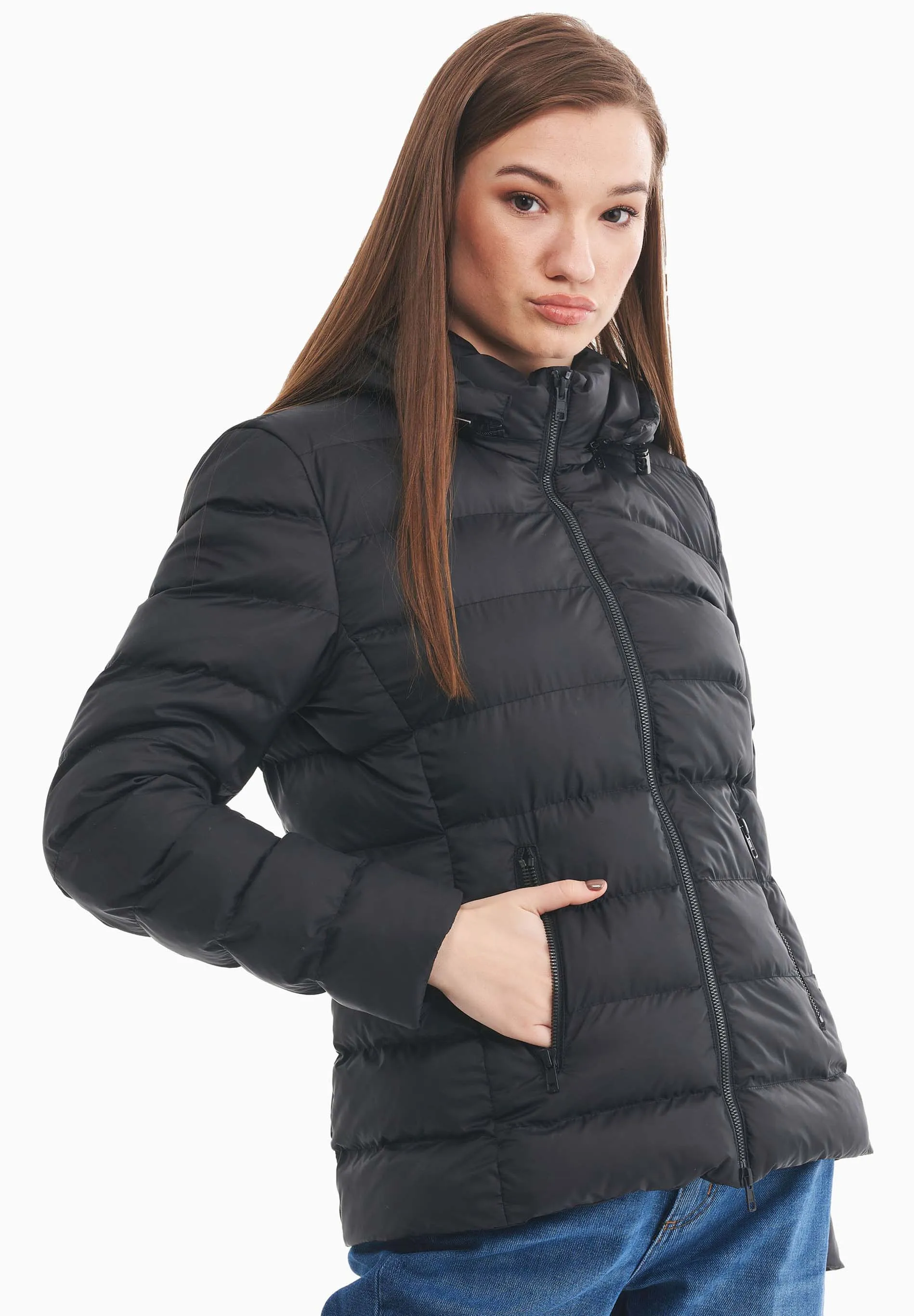Women's Recycled Polyester Puffer Jacket Black sold by Ivalo.com