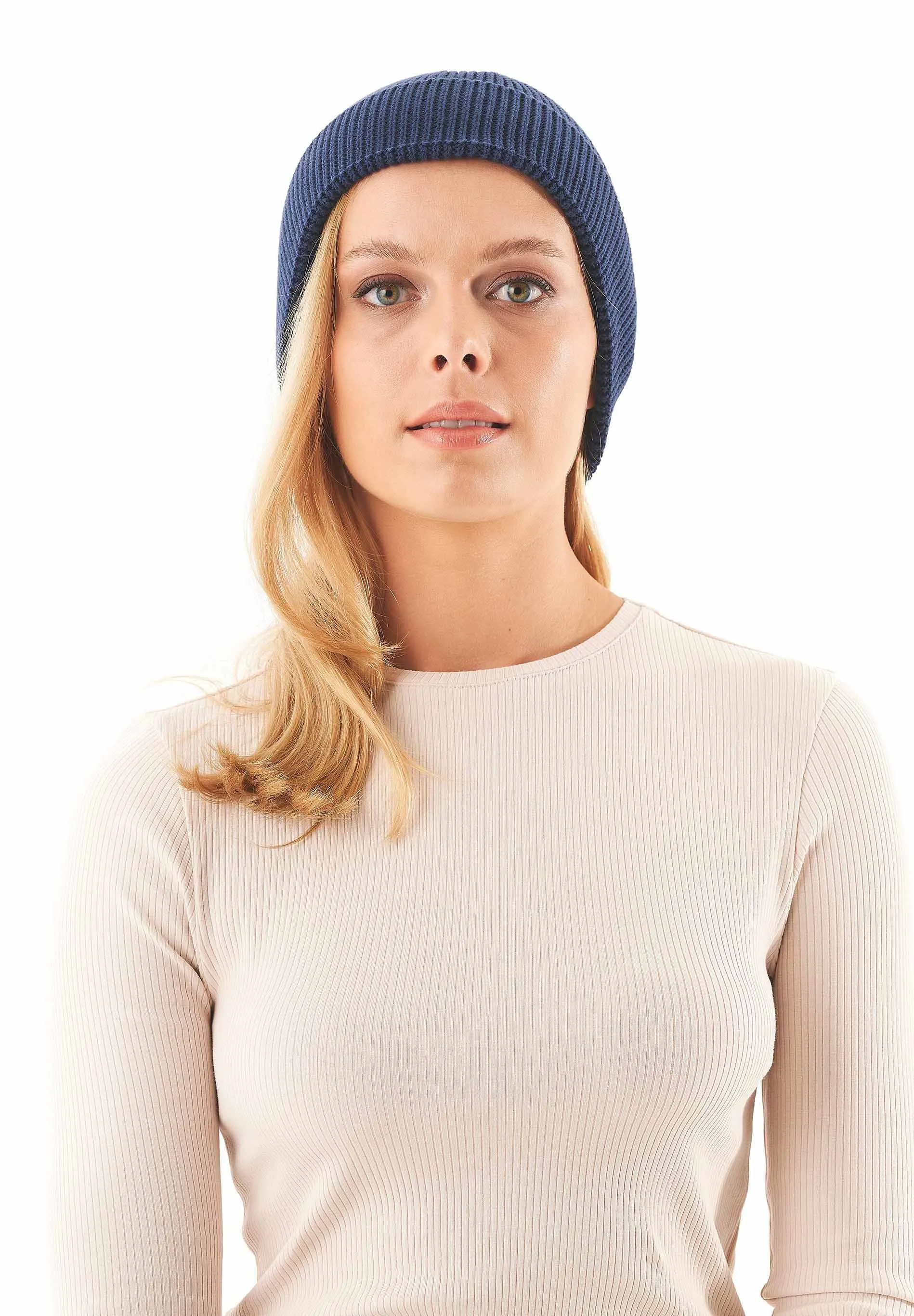 Knitted Organic Cotton Beanie Navy sold by Ivalo.com product image thumbnail 2