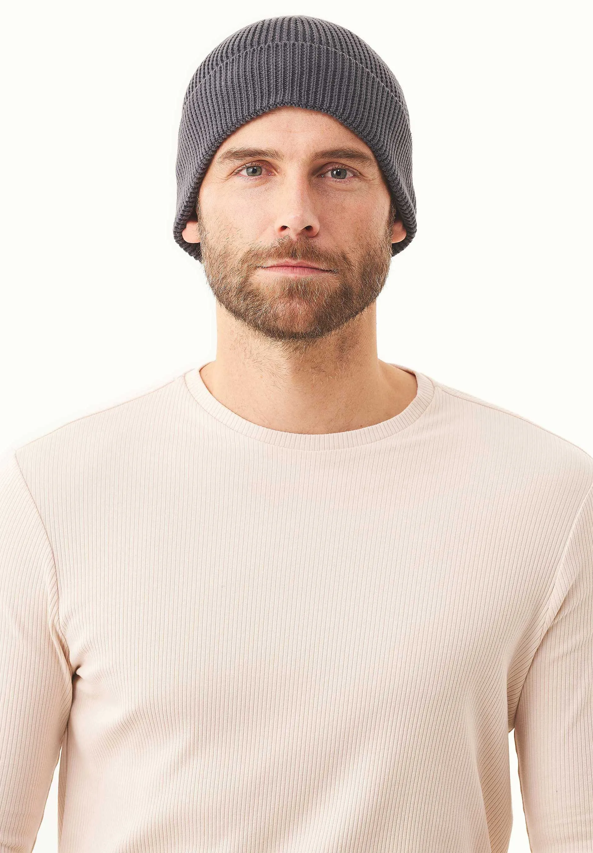 Knitted Organic Cotton Beanie Asphalt sold by Ivalo.com