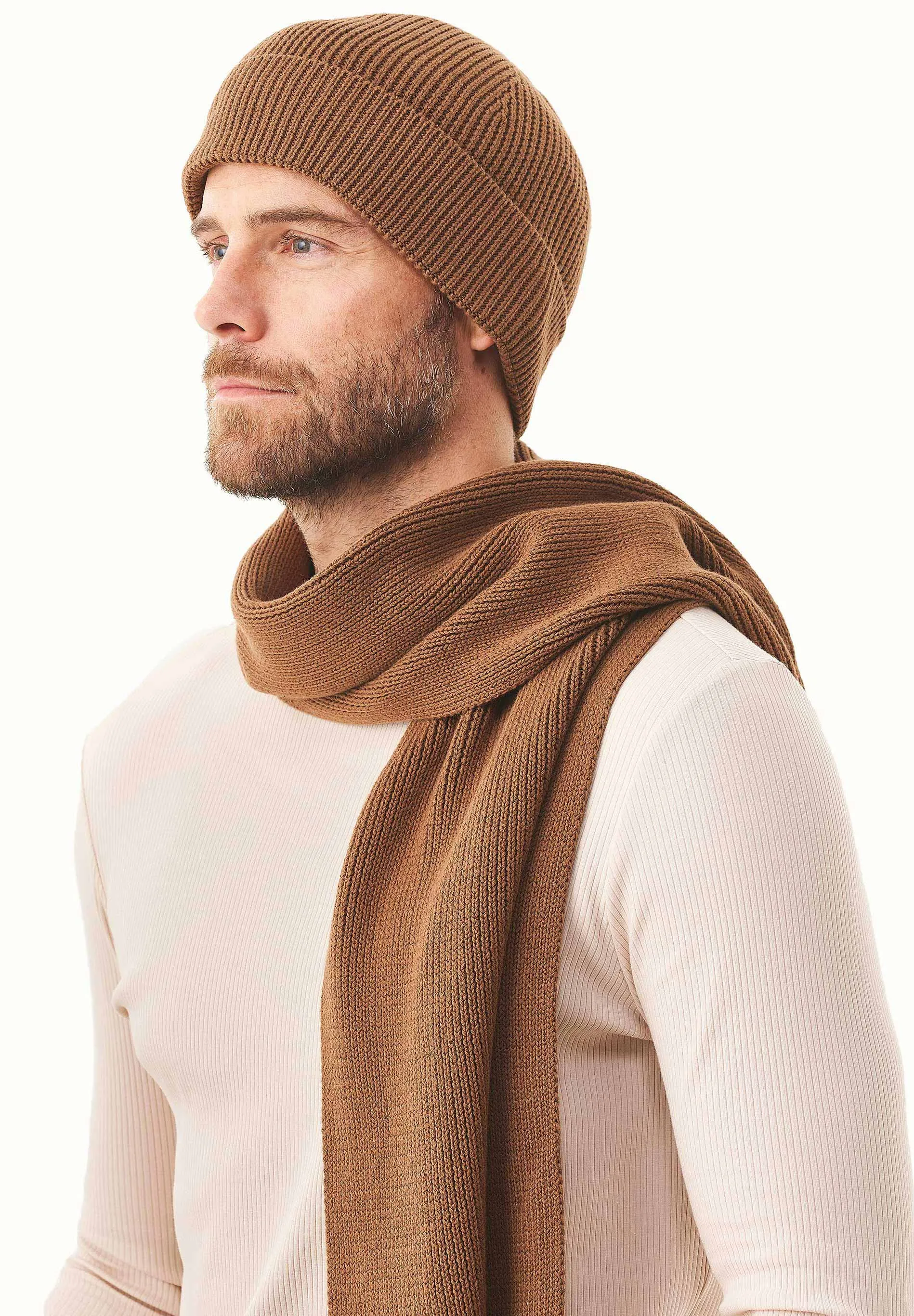 Knitted Organic Cotton Beanie Camel sold by Ivalo.com product image thumbnail 5