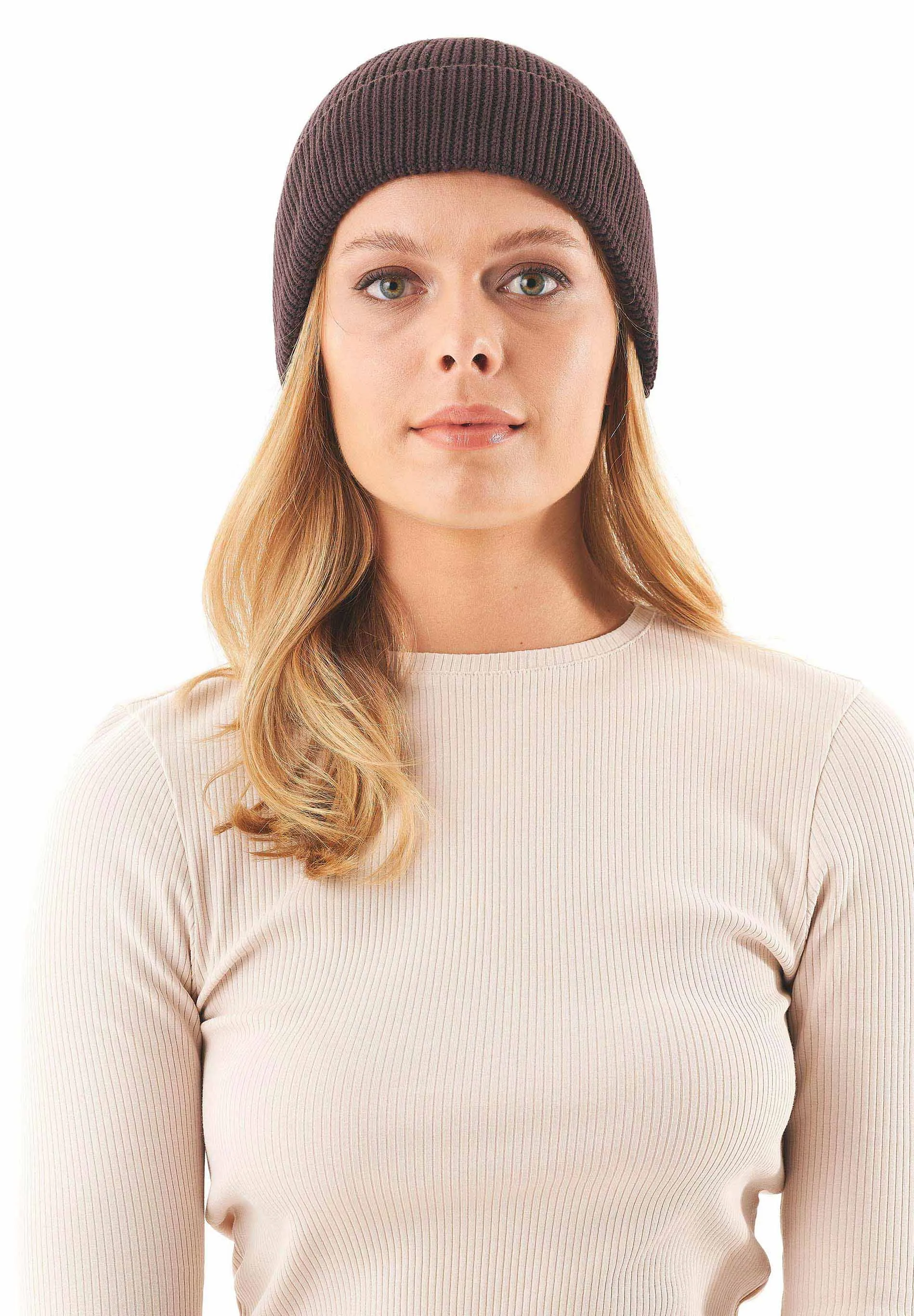 Knitted Organic Cotton Beanie Espresso sold by Ivalo.com