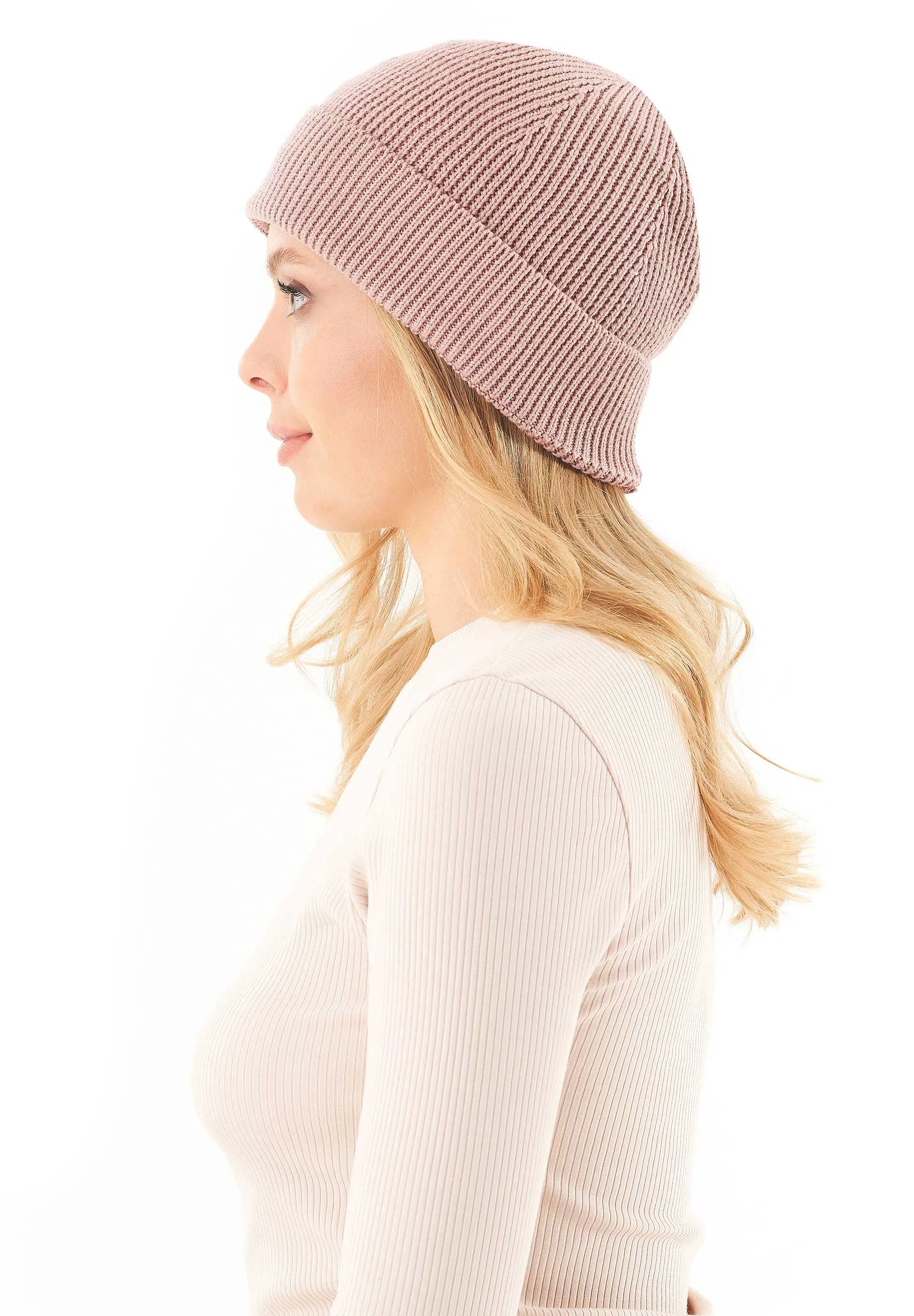 Knitted Organic Cotton Beanie Misty Rose sold by Ivalo.com product image thumbnail 2