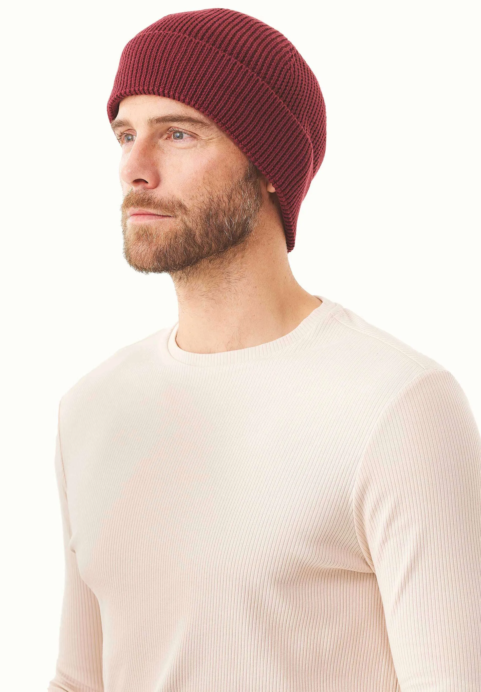 Knitted Organic Cotton Beanie Bordeaux sold by Ivalo.com product image thumbnail 5